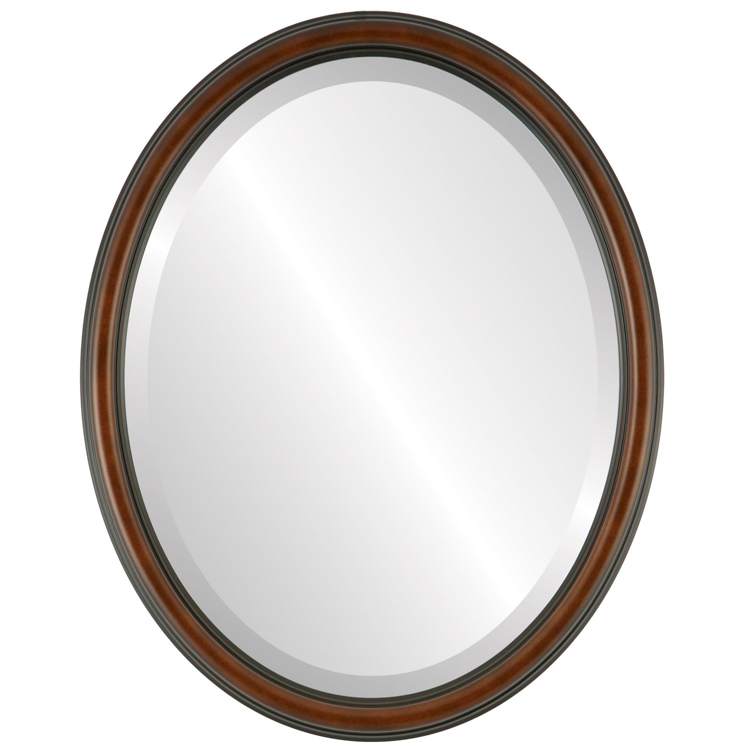 OVALCREST Saratoga Style Walnut Beveled Wall Mirror - 20x26 Inches - Elegant Home Decor for Living Room, Bedroom & Entryway