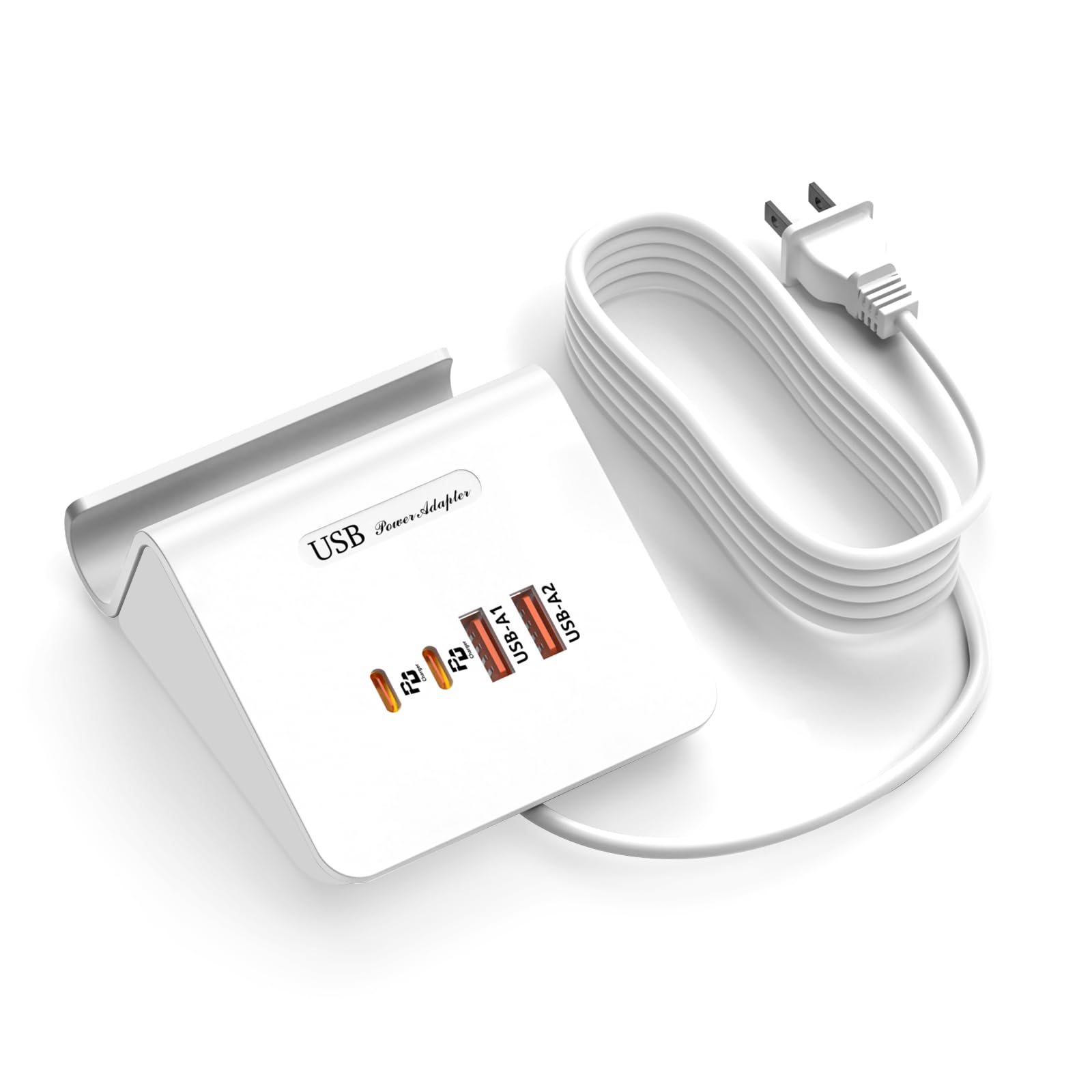 25W Fast USB C Charger Block - 4 Port Multiple USB Charging Station with 2 USB-A & 2 USB-C Ports - Compatible with iPhone 14/13/12, Samsung Galaxy S23/S22/S21 - Perfect for Home, Office & Travel (White)