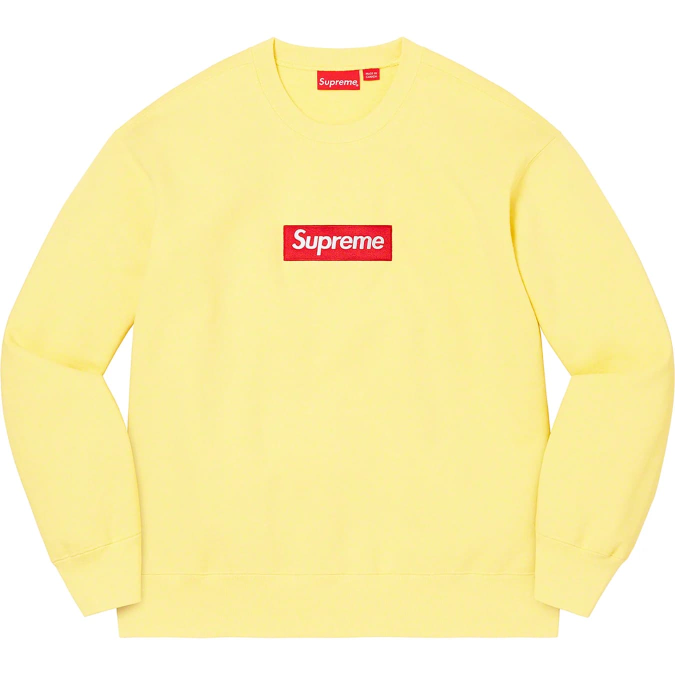 Supreme Box Logo Crewneck Sweatshirt - Pale Yellow | Streetwear Fashion for Men & Women | Perfect for Casual Outfits & Urban Style