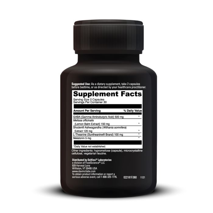 Davinci Labs Sleep Benefits Supplement - Natural Sleep Aid for Better Rest & Relaxation - Supports Deep Sleep & Stress Relief - Perfect for Nighttime Use & Travel