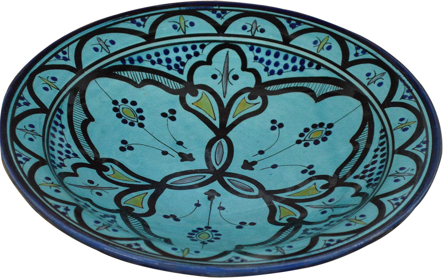 Handmade Moroccan Ceramic Appetizer Plates - 8 Inch Round Decorative Tapas Serving Dishes for Party, Dining & Home Decor