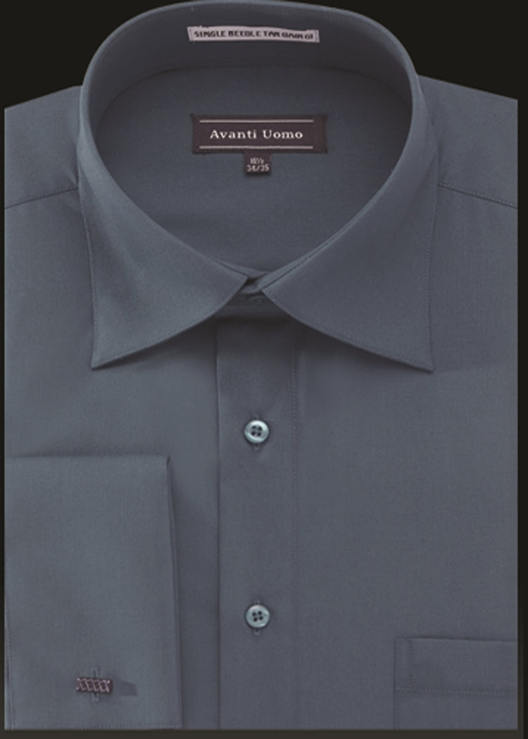 Premium Avanti Uomo French Cuff Dress Shirt DN32M - Steel Blue Formal Business Shirt for Men | Perfect for Weddings, Office & Special Occasions