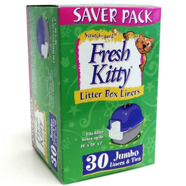 Premium Fresh Kitty Saver Pack - Extra Large Cat Litter Box Liners & Secure Ties | Odor Control, Leak Proof | Ideal for Multi-Cat Homes & Long-Lasting Use