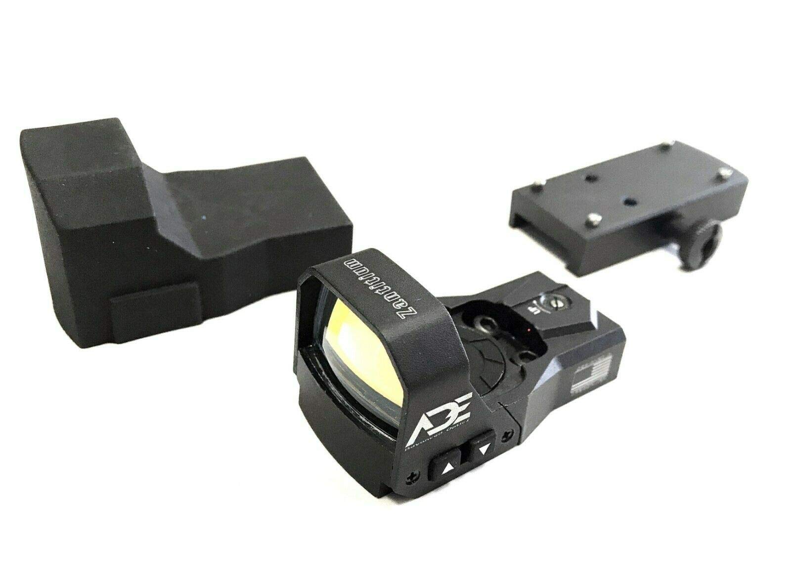 Ade Advanced Optics Zantitium RD3-015 Red Dot Reflex Sight with Mounting Plate - Compatible with Ruger Mark I, II, III, IV, IV-Lite & Picatinny Rails - Perfect for Pistol Shooting, Hunting, and Tactical Applications