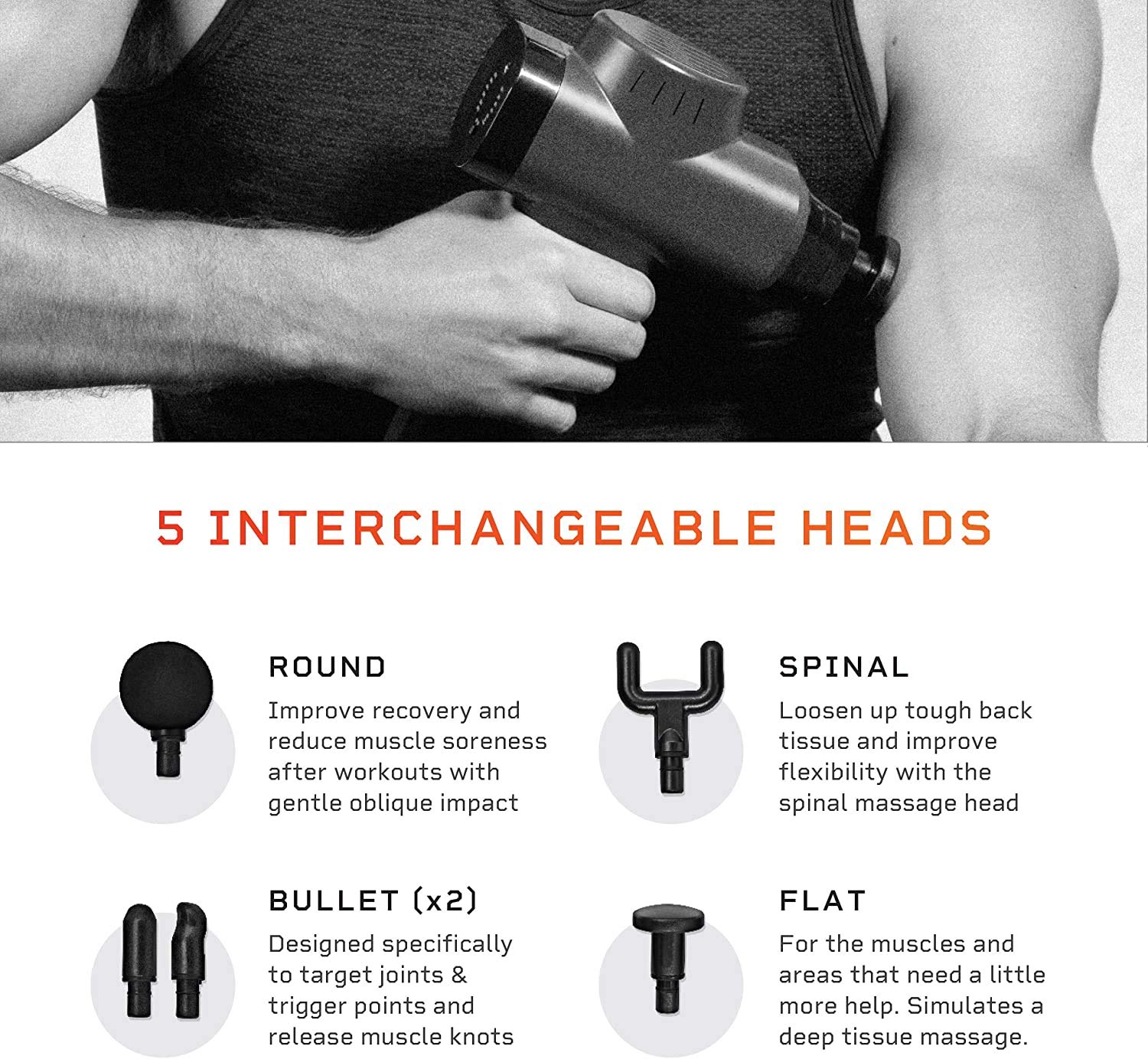LifePro Fitness Sonic Handheld Percussion Massage Gun - Deep Tissue Massager for Muscle Recovery, Pain Relief & Stiffness (Blue) + Signature Series 6.5’ Stretching Resistance Band for Workout, Yoga & Physical Therapy - Perfect for Athletes, Gym Enthusiasts & Home Use