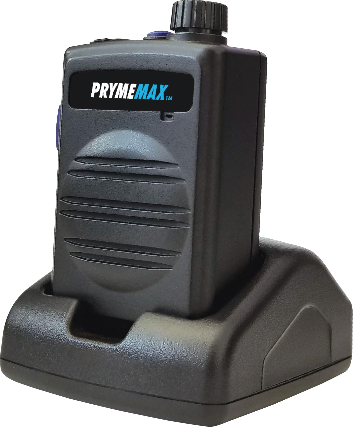 PRYMEMAX™ BTH-550-MAX Wireless Bluetooth Speaker Microphone with Desktop Charger - Compatible with 2-Way Radios, Smartphones & Tablets (iOS/Android) - Rotary Volume Control & PTT Button - Ideal for Outdoor Adventures, Construction Sites & Emergency Communications