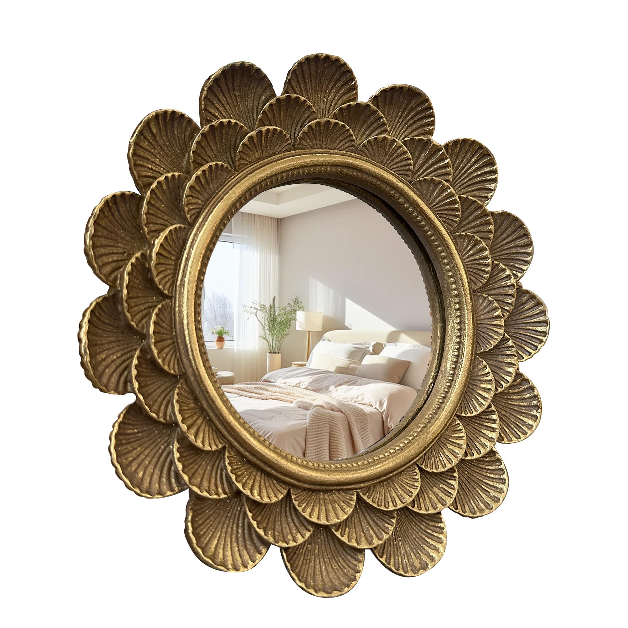 Vintage Gold Vanity Makeup Mirror - 6.7