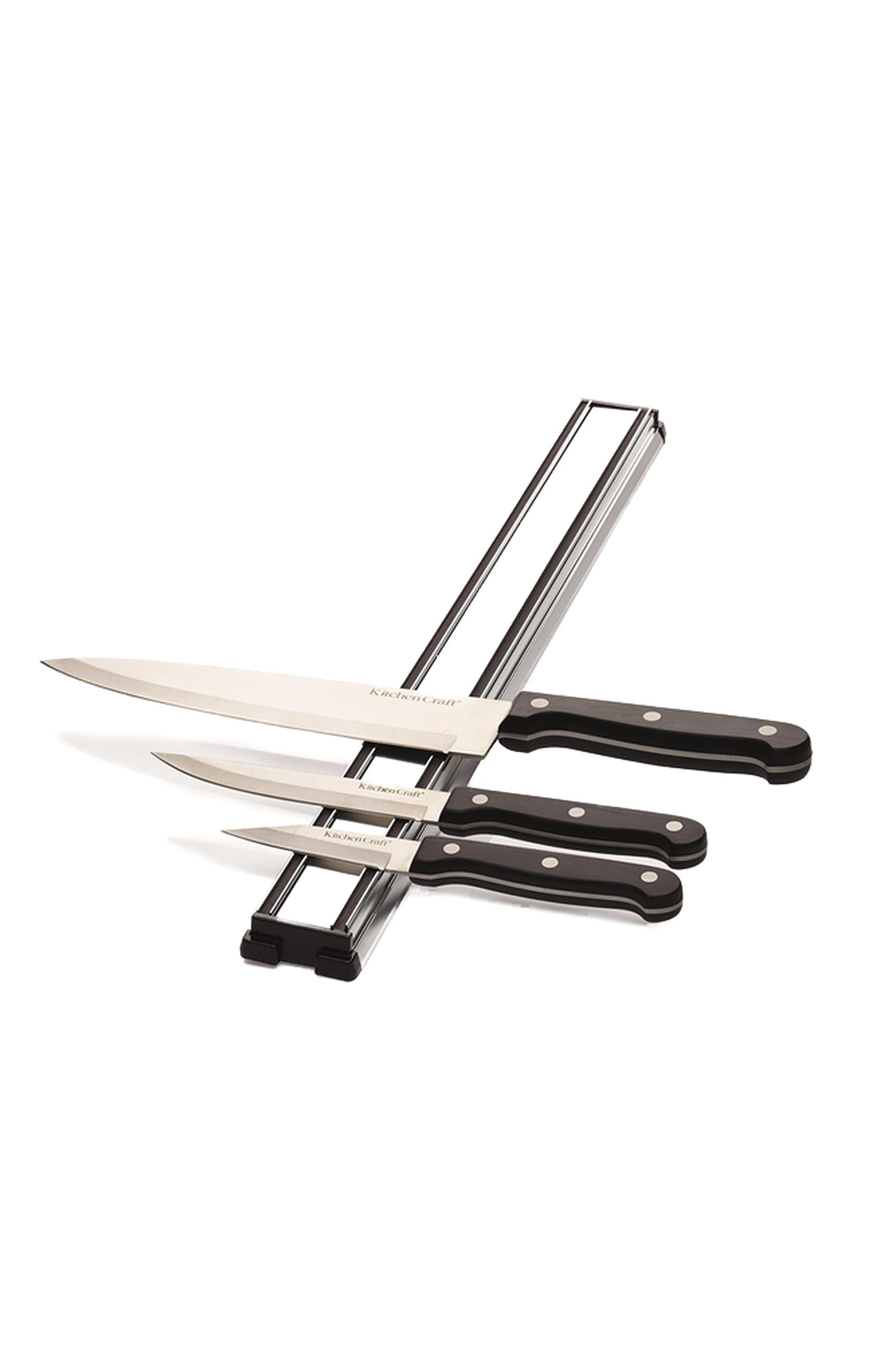 Premium Magnetic Knife Holder for Wall - 45cm Stainless Steel Knife Storage with Strong Hold | Perfect for Kitchen Organization & Chef Knife Display (Silver, Large)