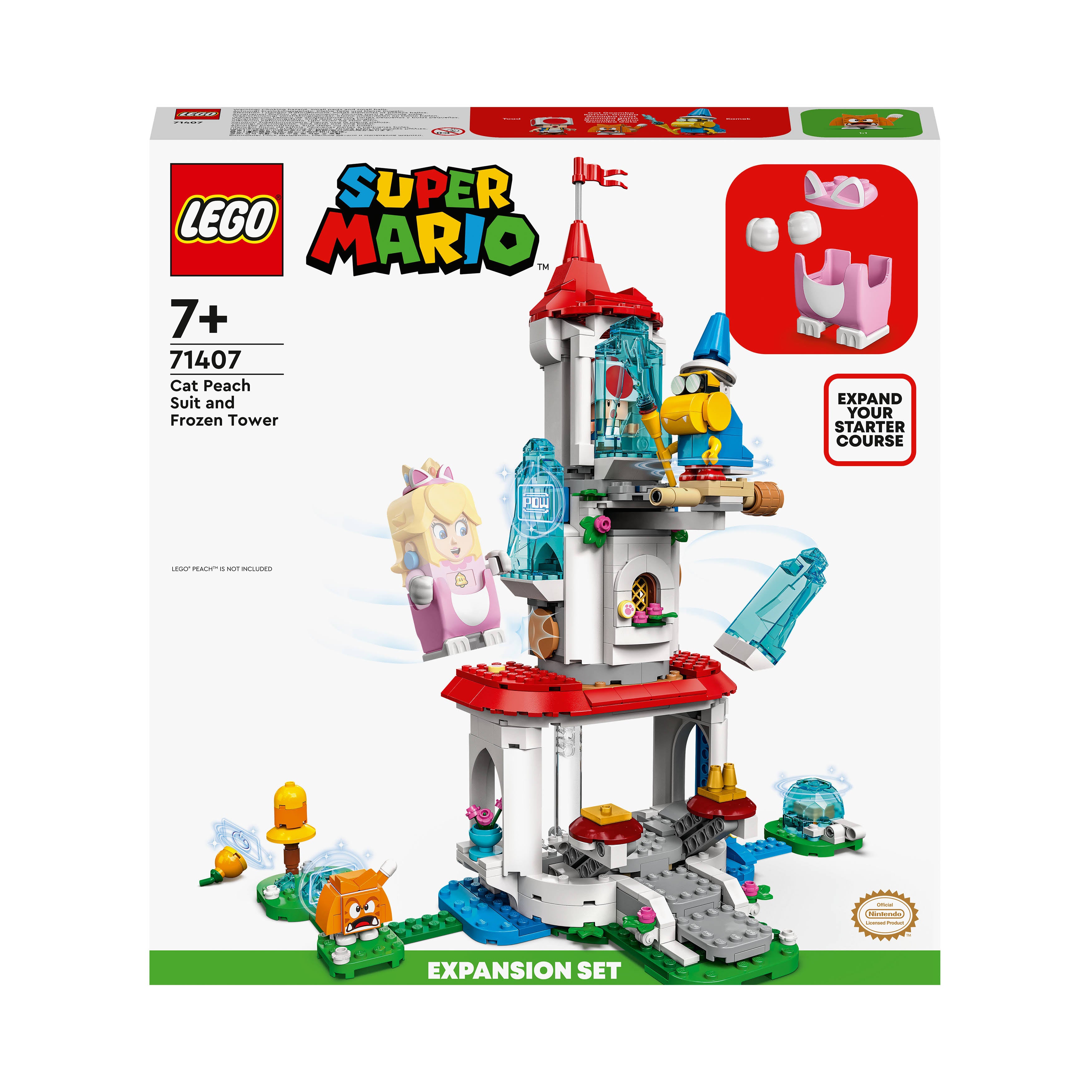 LEGO 71407 Cat Peach Suit & Frozen Tower Expansion Set - Super Mario Bros Building Kit for Kids, Collectors & Gamers - Perfect for Play, Display & Gift Giving