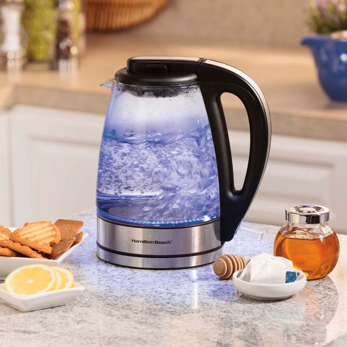 Hamilton Beach 1.7L Cordless Electric Kettle - Fast Boiling, Auto Shut-Off & Boil-Dry Protection - Perfect for Tea, Coffee & Instant Meals - 40865C
