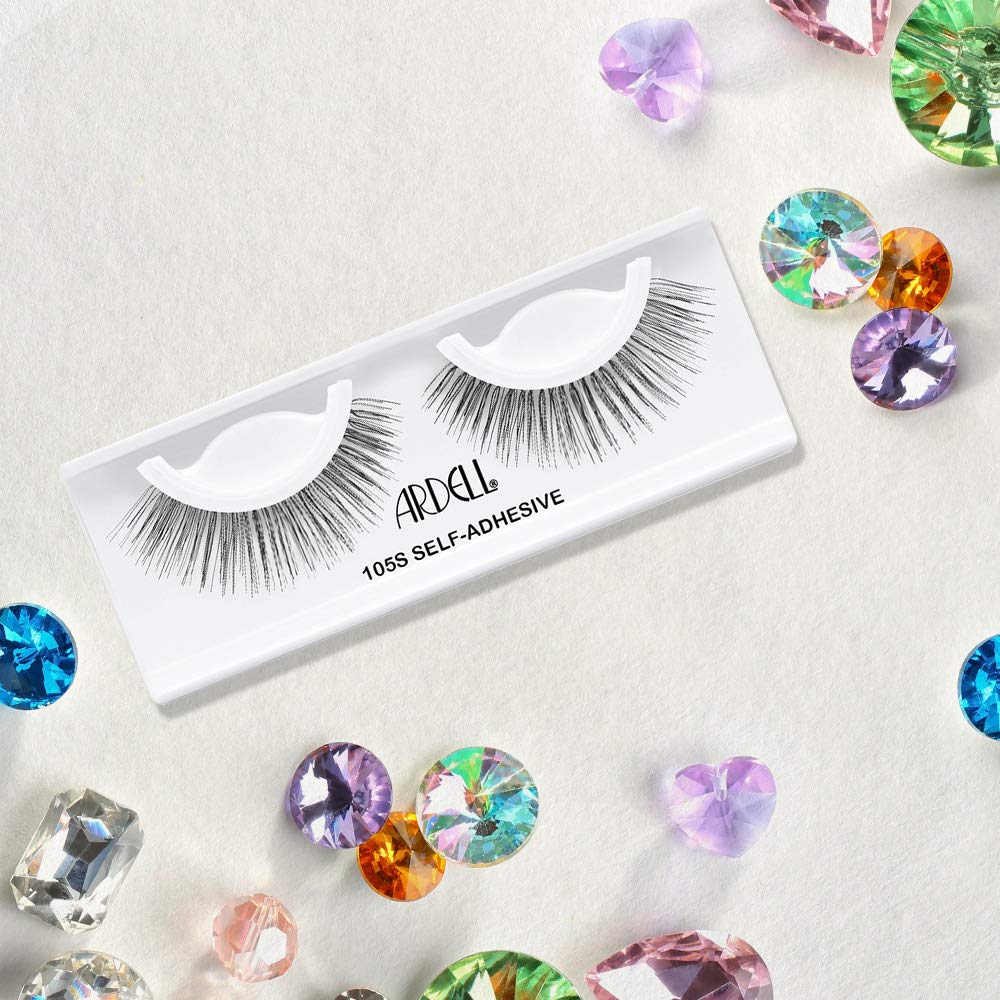 Ardell False Eyelashes Self-Adhesive 105S - Natural Look Faux Mink Strip Lashes, Reusable Eyelash Extensions for Eye Makeup (4 Pack) - Perfect for Daily Wear, Parties & Special Occasions