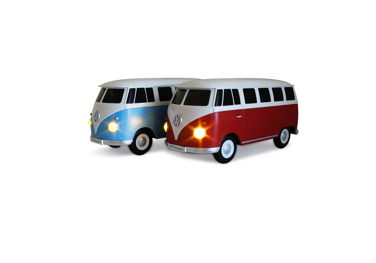 BRISA VW Collection - Volkswagen T1 Bus Bluetooth Speaker Wireless Portable with Rechargeable Battery, Classic Red Campervan (1:20 Scale) - Perfect for Road Trips, Camping & Vintage Car Lovers Gift