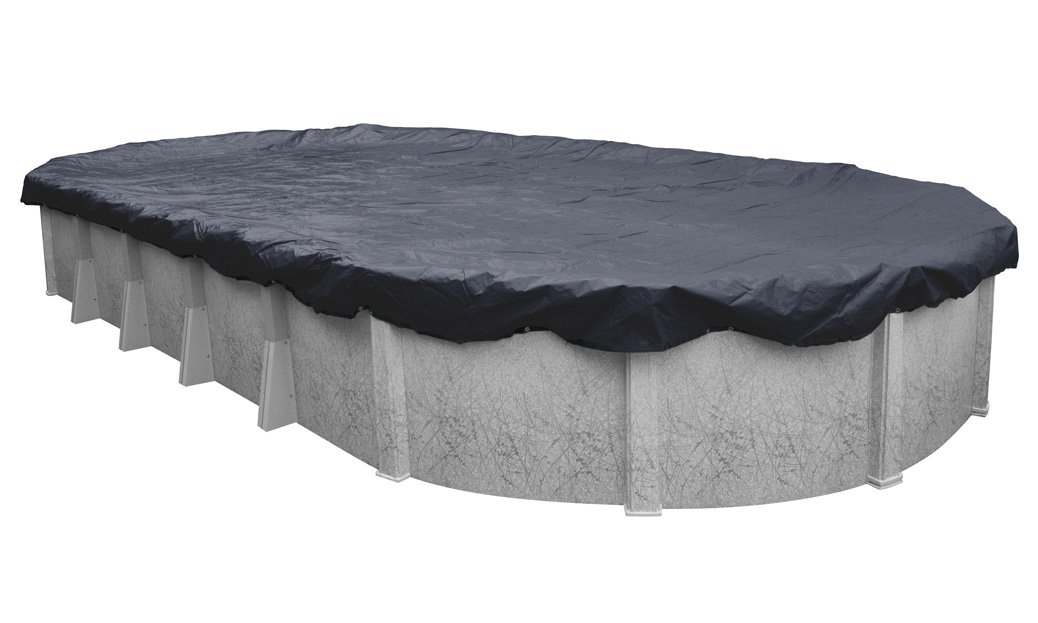 Pool Mate 361625-PM Classic Winter Oval Above-Ground Pool Cover - 16 x 25 Feet, Heavy Duty Weather Protection, Navy Blue - Perfect for Winterizing and Protecting Your Above-Ground Pool from Debris and Harsh Weather