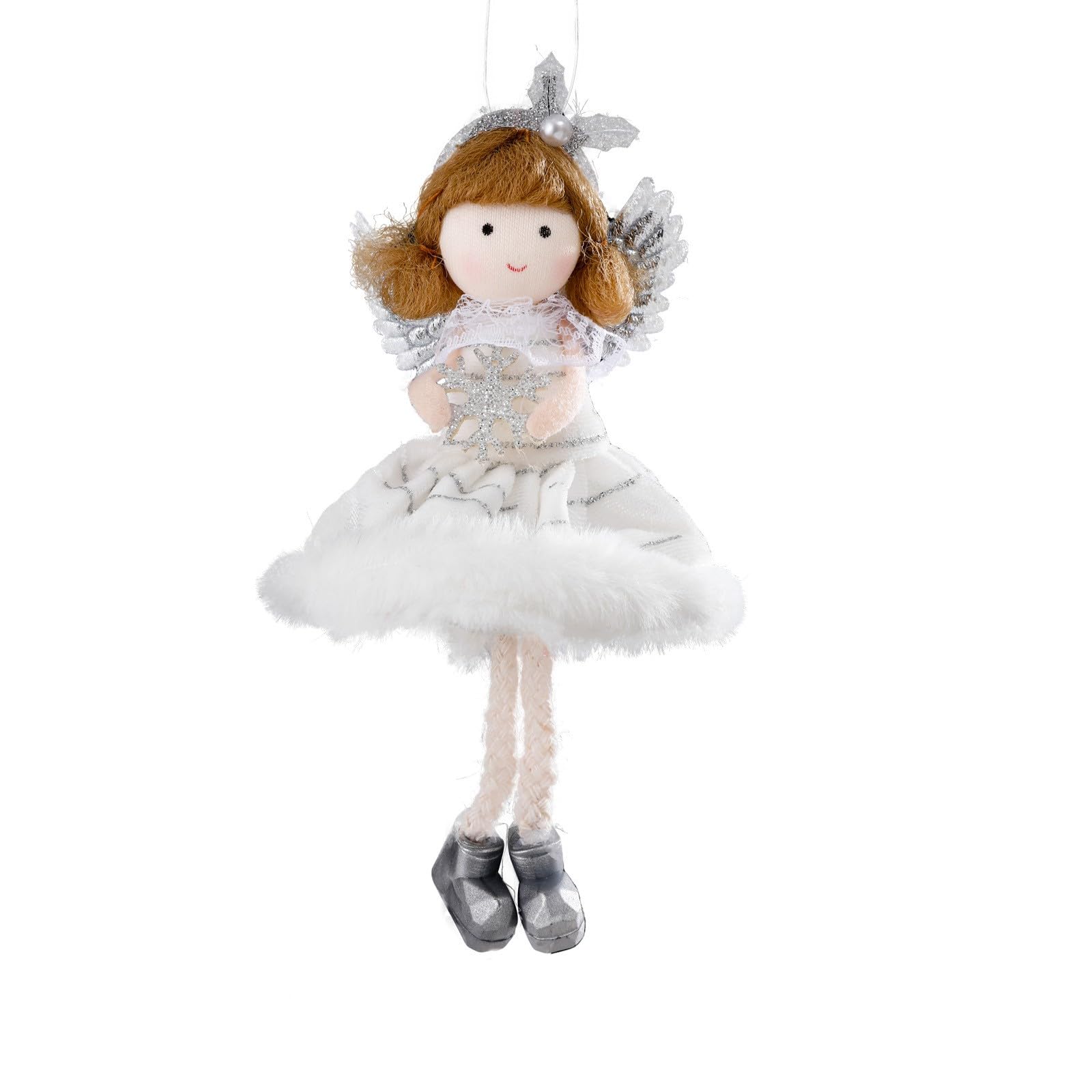 Christmas Plush Angel Girl Doll Ornaments - Xmas Tree Pendant Hanging Decorations for Home, Holiday Party & New Year Decor - Perfect Kids Gifts for Stocking Stuffers & Christmas Tree Decorating