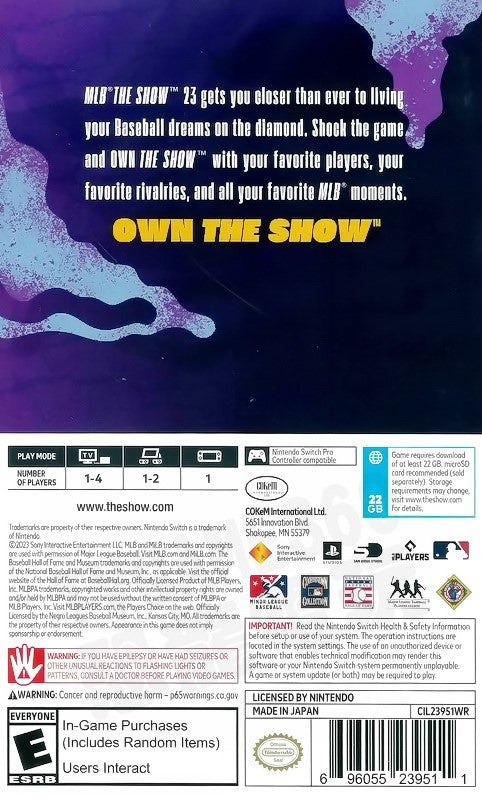Used MLB The Show 23 for Nintendo Switch - Baseball Video Game | Sports Simulation for Gamers & Baseball Fans