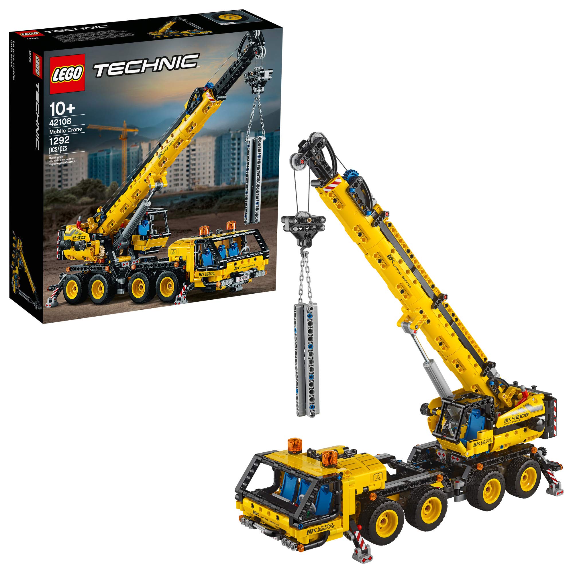 LEGO Technic Mobile Crane 42108 Building Kit - 1,292 Pieces Construction Toy Set for Kids & Adults - Perfect for STEM Learning & Creative Play - New 2020 Model - Great Gift for Construction Enthusiasts - Build & Operate Your Own Realistic Crane Toy