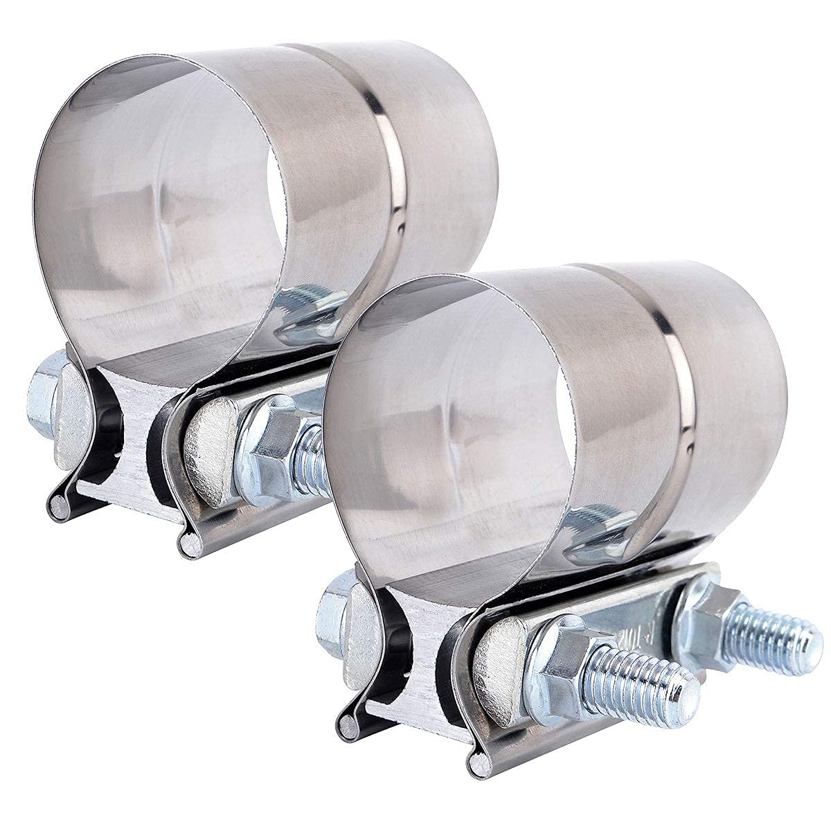 EVIL ENERGY 3.0 Inch Stainless Steel Exhaust Band Clamp Kit - Butt Joint & Lap Joint Clamps for Automotive, Motorcycle, Truck Exhaust Systems - High Performance Exhaust Repair & Upgrade Solution