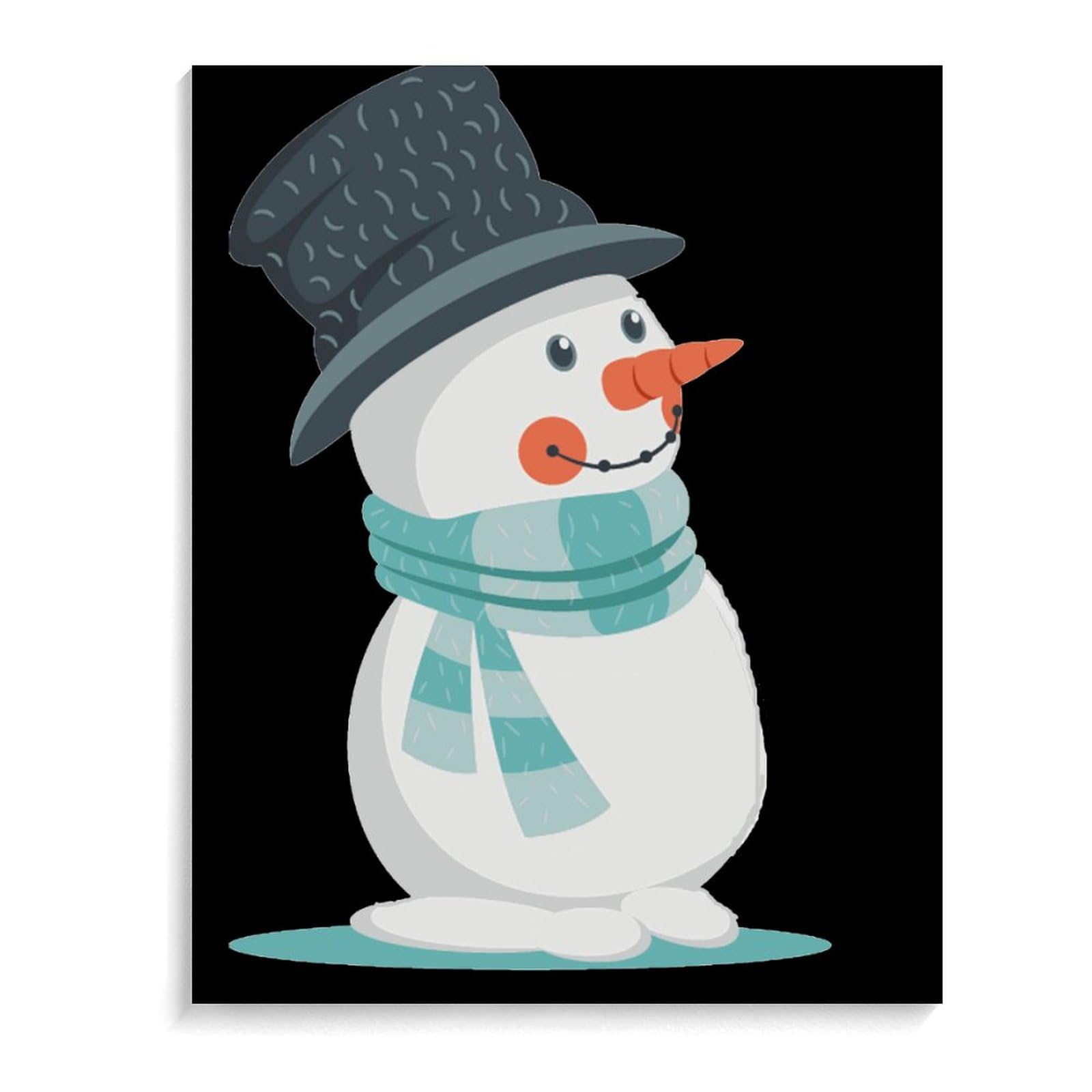 Personalized Snowman Paint by Number Kit for Adults - DIY Digital Oil Painting with Frame, Creative Christmas Gift for Home Decor & Holiday Crafting