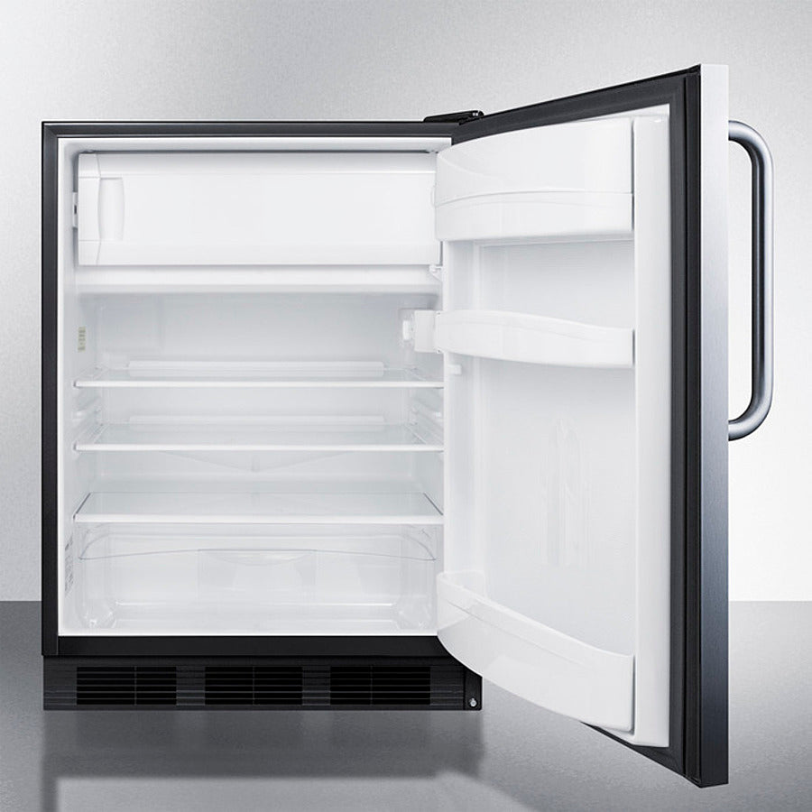 Accucold 24-Inch Wide Built-In Refrigerator Freezer - ADA Compliant - AL652BKBISSTB - Perfect for Restaurants, Bars, and Commercial Kitchens