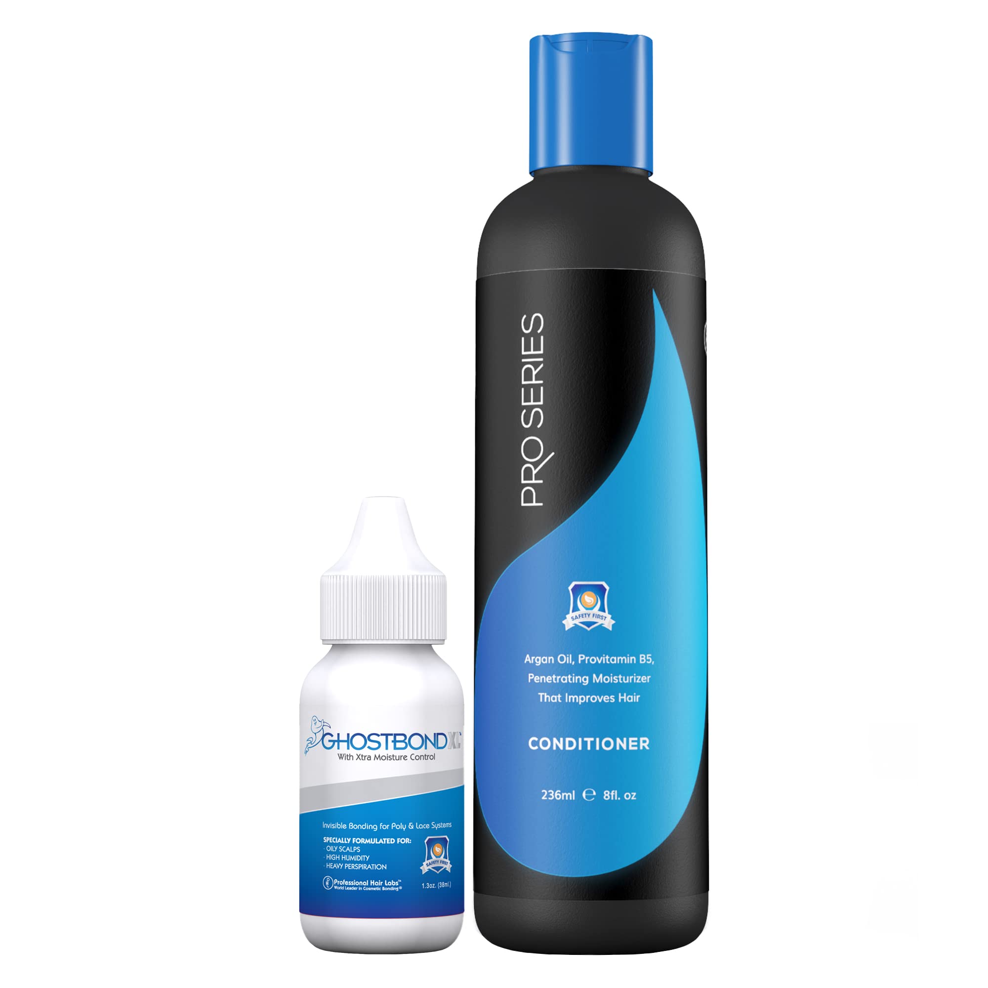 GHOSTBOND XL Hair Replacement Adhesive with Pro Series Conditioner - Strong Hold Glue for Lace Wigs & Toupee Systems - Ideal for Daily Wear, Cosplay & Hair Loss Solutions