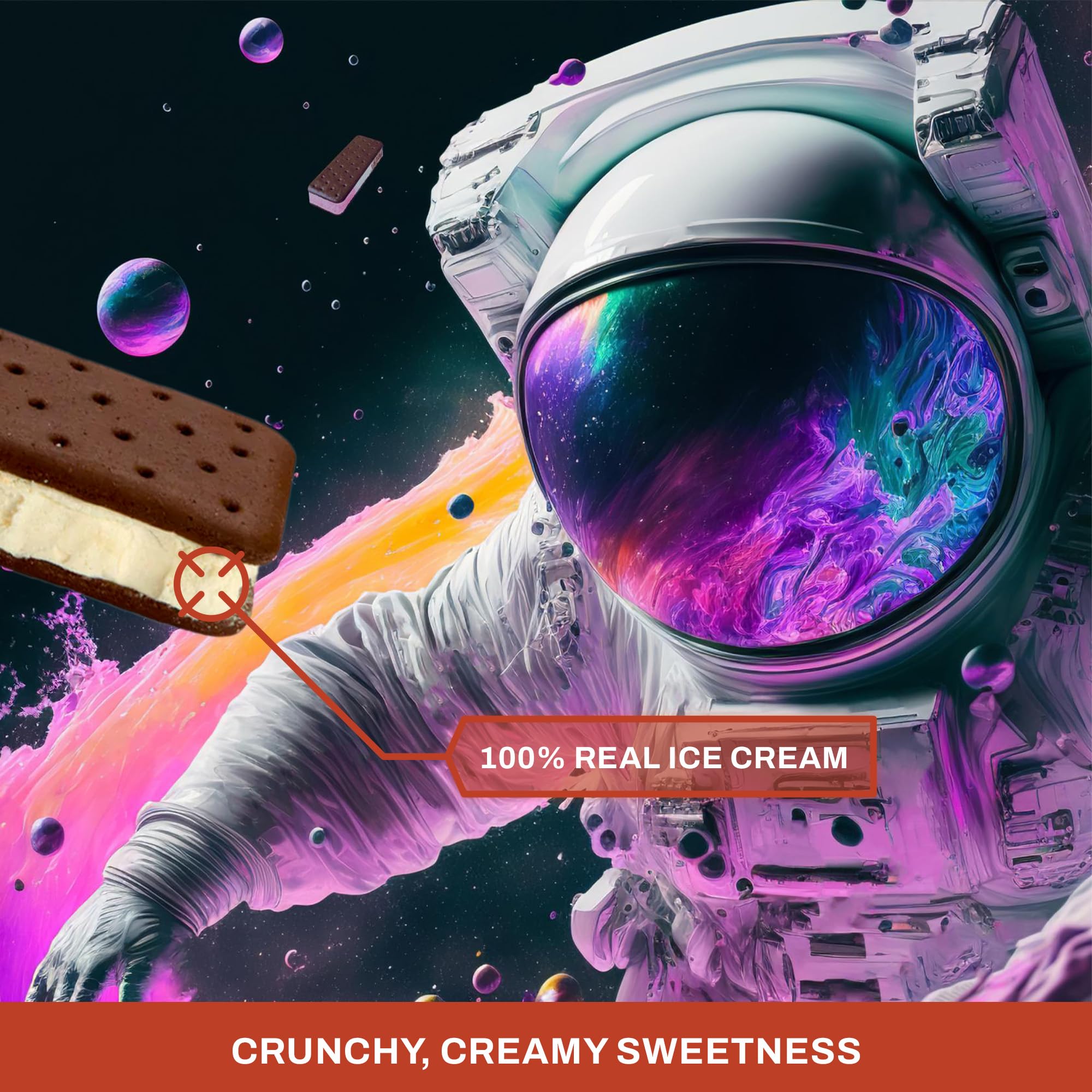 NASA Astronaut Freeze-Dried Ice Cream Sandwich - Vanilla Flavor Space Dessert (12 Count) | Perfect for Camping, Hiking & Space-Themed Parties
