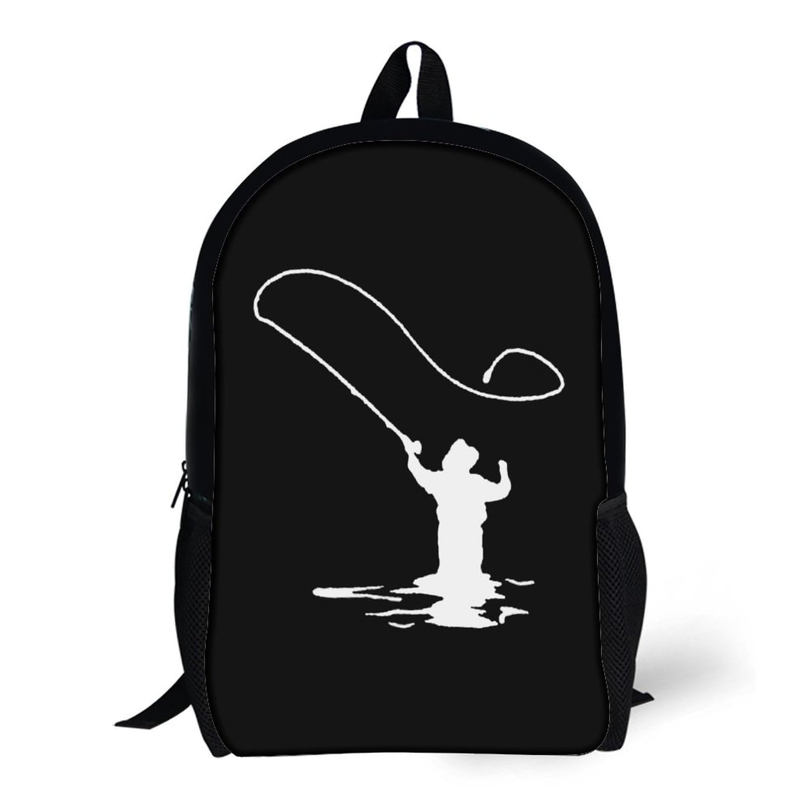 IOEDTHBJ 17 Inch 3D Printed Fly Fishing Backpack - Waterproof Laptop Bag for Men & Women, School & Travel Computer Backpack - Perfect for Outdoor Adventures, College & Daily Commute