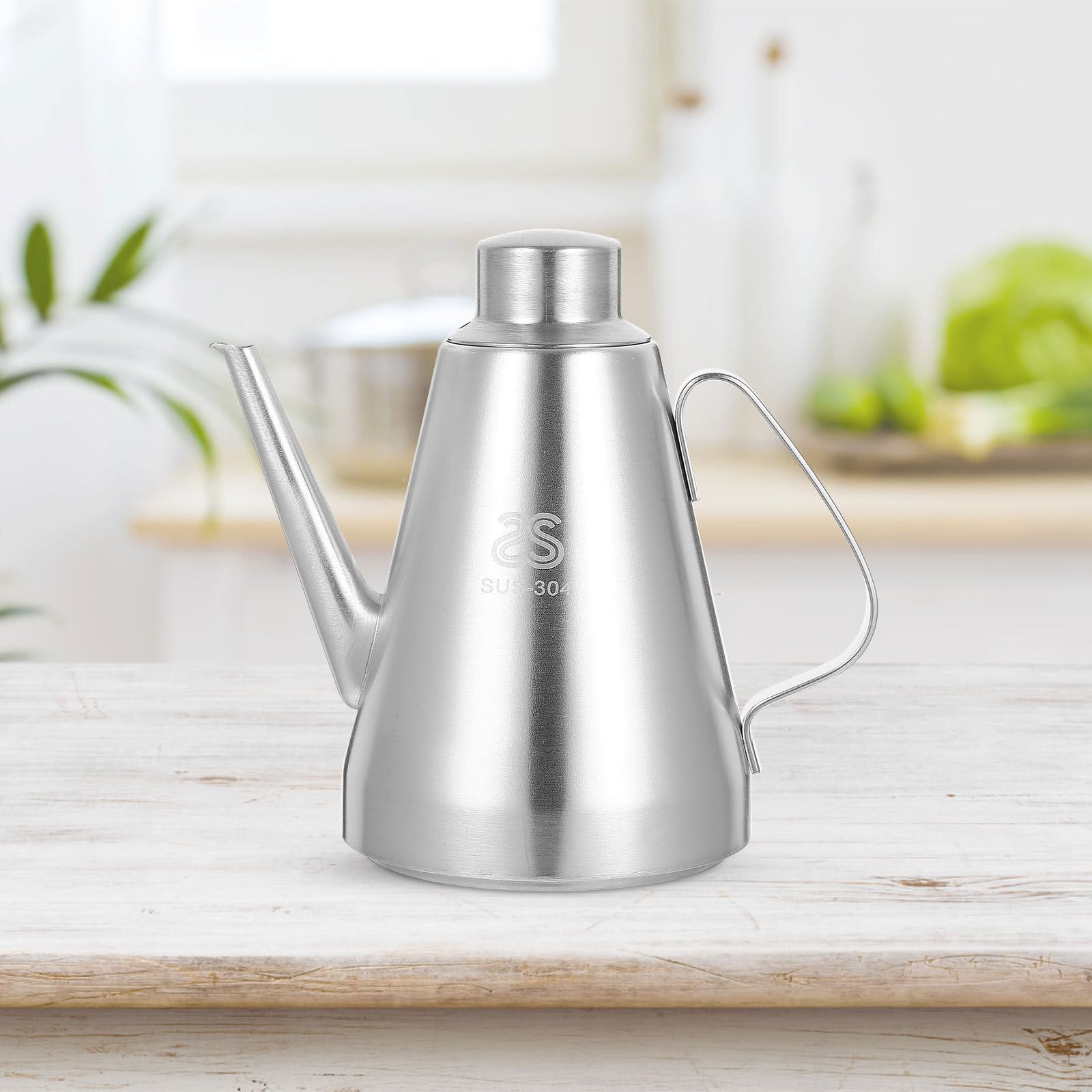 Premium Stainless Steel Oil Dispenser Bottle - 1400ML Leakproof Kitchen Cruet for Olive Oil, Vinegar & Cooking Oils (18cm Height) - Perfect for Home Cooking, Restaurants & Salad Dressing