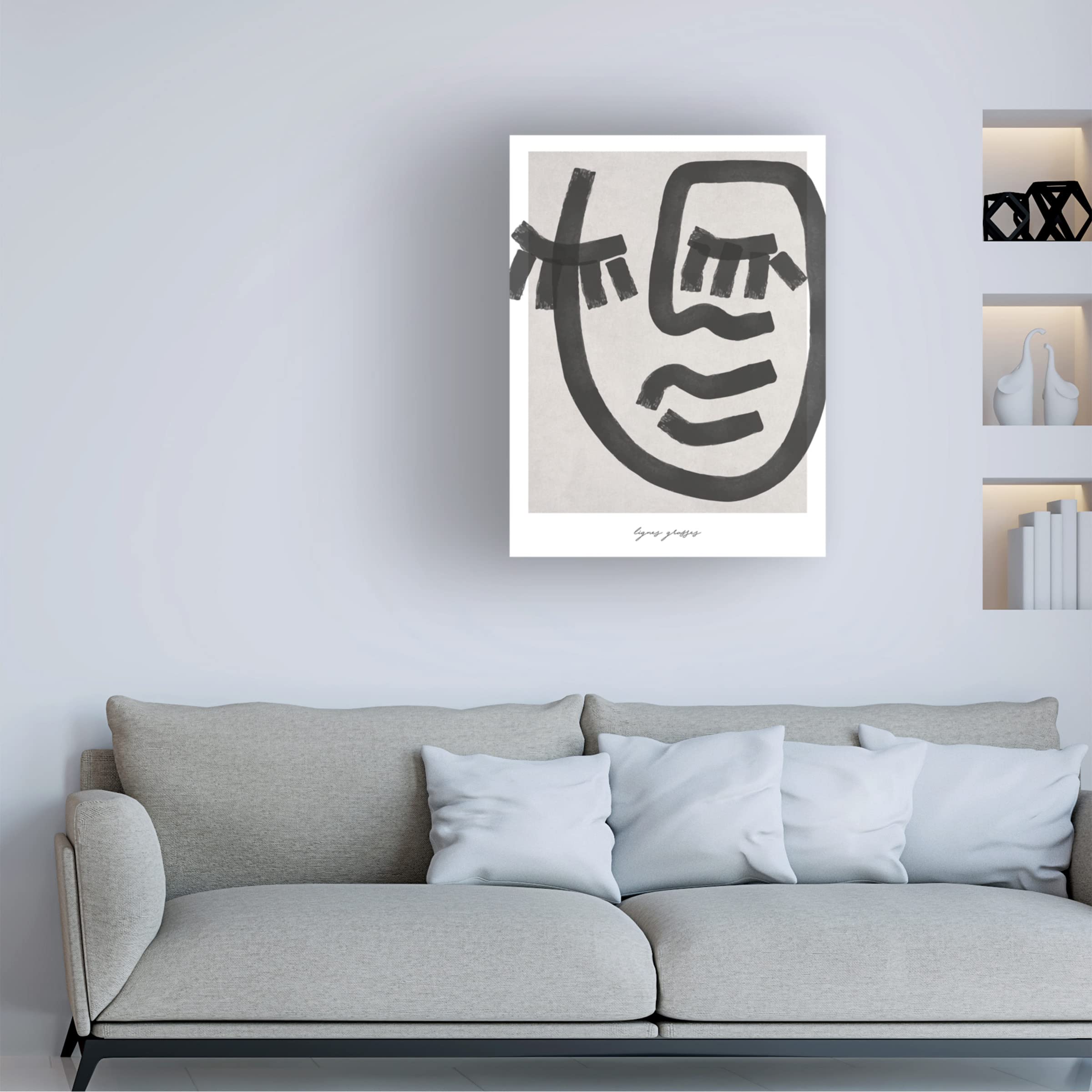 Trademark Fine Art 'Lignes Grasses 1' Abstract Canvas Wall Art by Design Fabrikken - Modern Home Decor for Living Room, Bedroom & Office