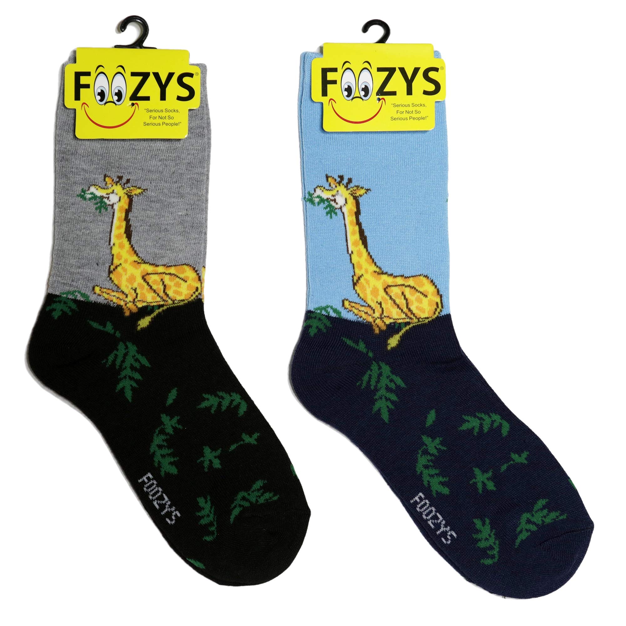 Foozys Women's Crew Socks - Cute Giraffe Print Farm Animal Novelty Socks (2 Pairs) | Comfortable Cotton Casual Socks for Everyday Wear, Gifts, and Fun Outfits