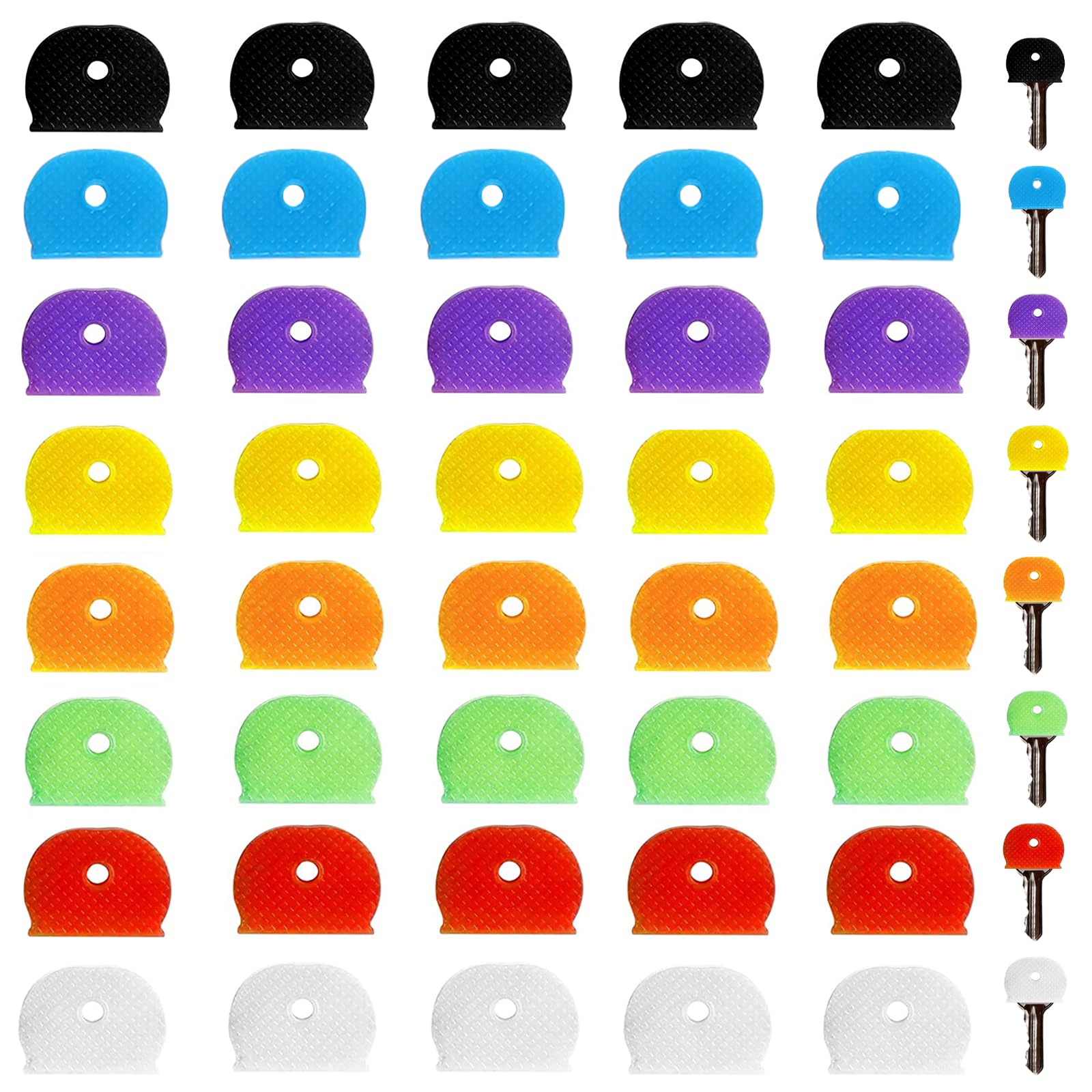 40 Pack Colorful Keyboard Keycaps - Durable Plastic Key Covers with Letter Identifiers & Tags for Gaming, Typing & Custom PC Setup (Compatible with Most Mechanical Keyboards)