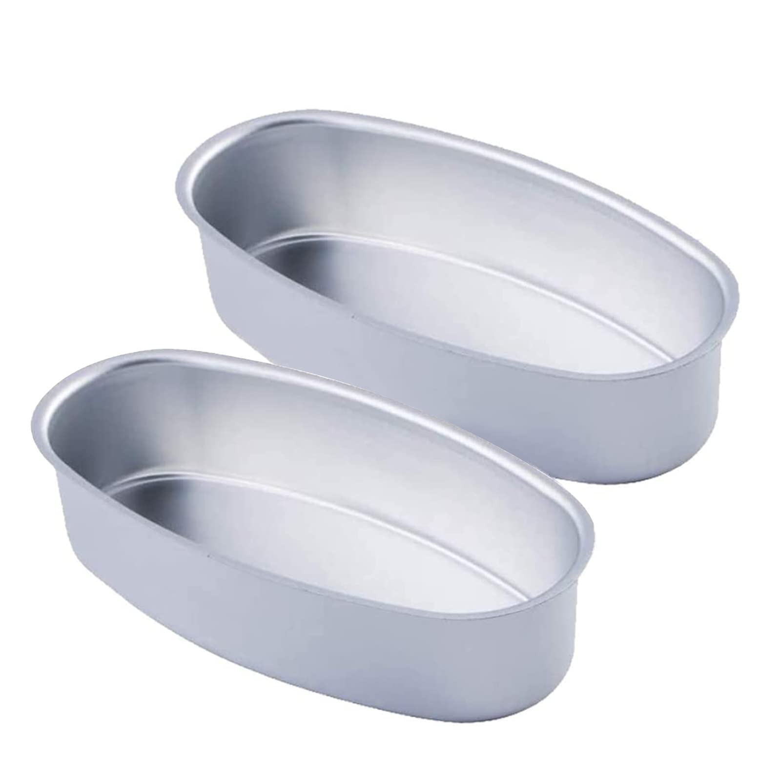2Pcs 8-Inch Oval Non-Stick Aluminum Cheesecake & Bread Loaf Pans - Baking Molds for Oven, Instant Pot, Home Kitchen - Perfect for Cheesecakes, Banana Bread & Homemade Desserts