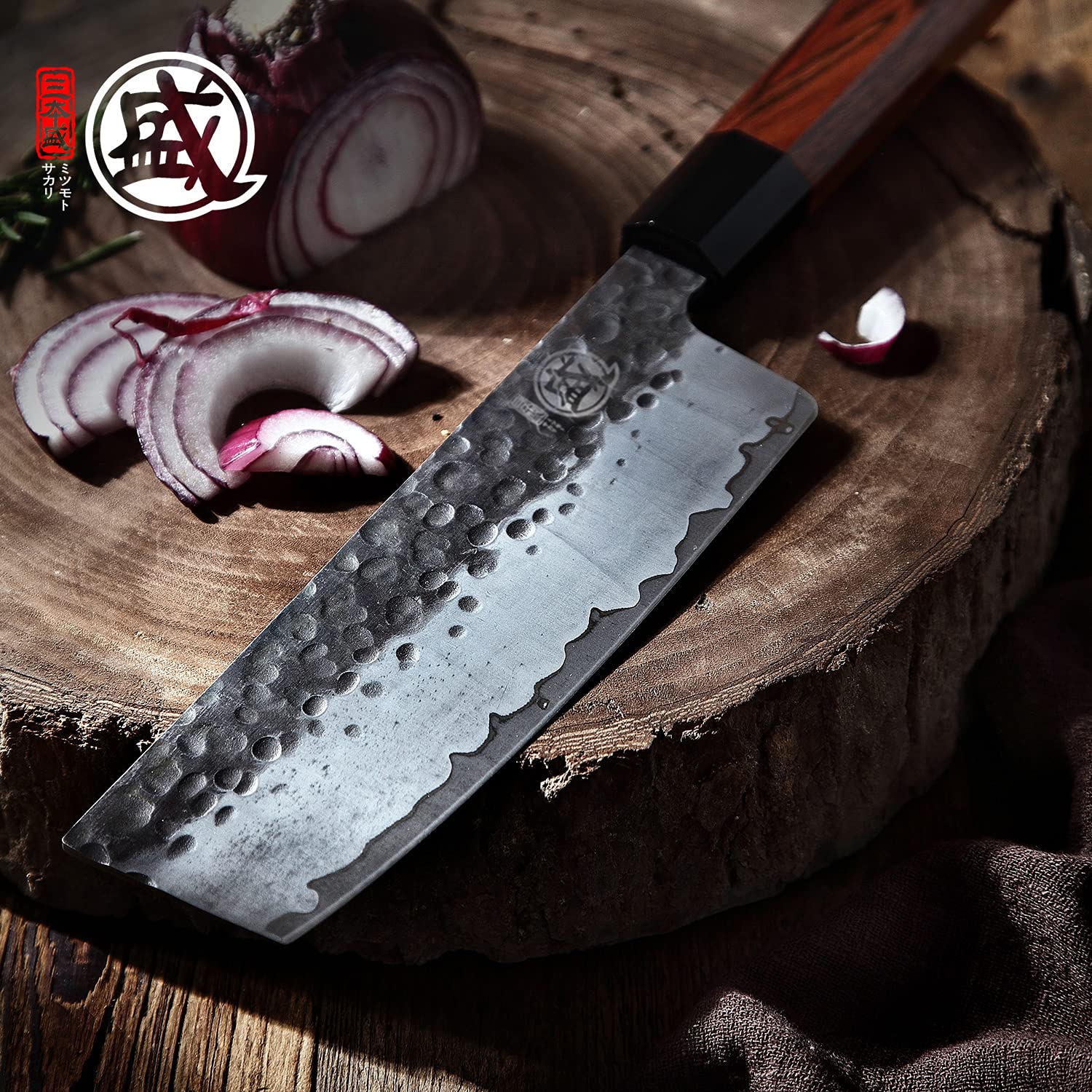 Premium Japanese Chef Knife Set 4 Pcs - Hand Forged High Carbon Steel Kitchen Knives with Rosewood Handle & Sandalwood Gift Box - Ultra Sharp Professional Cooking Knives for Sushi, Meat Cutting & Vegetable Prep