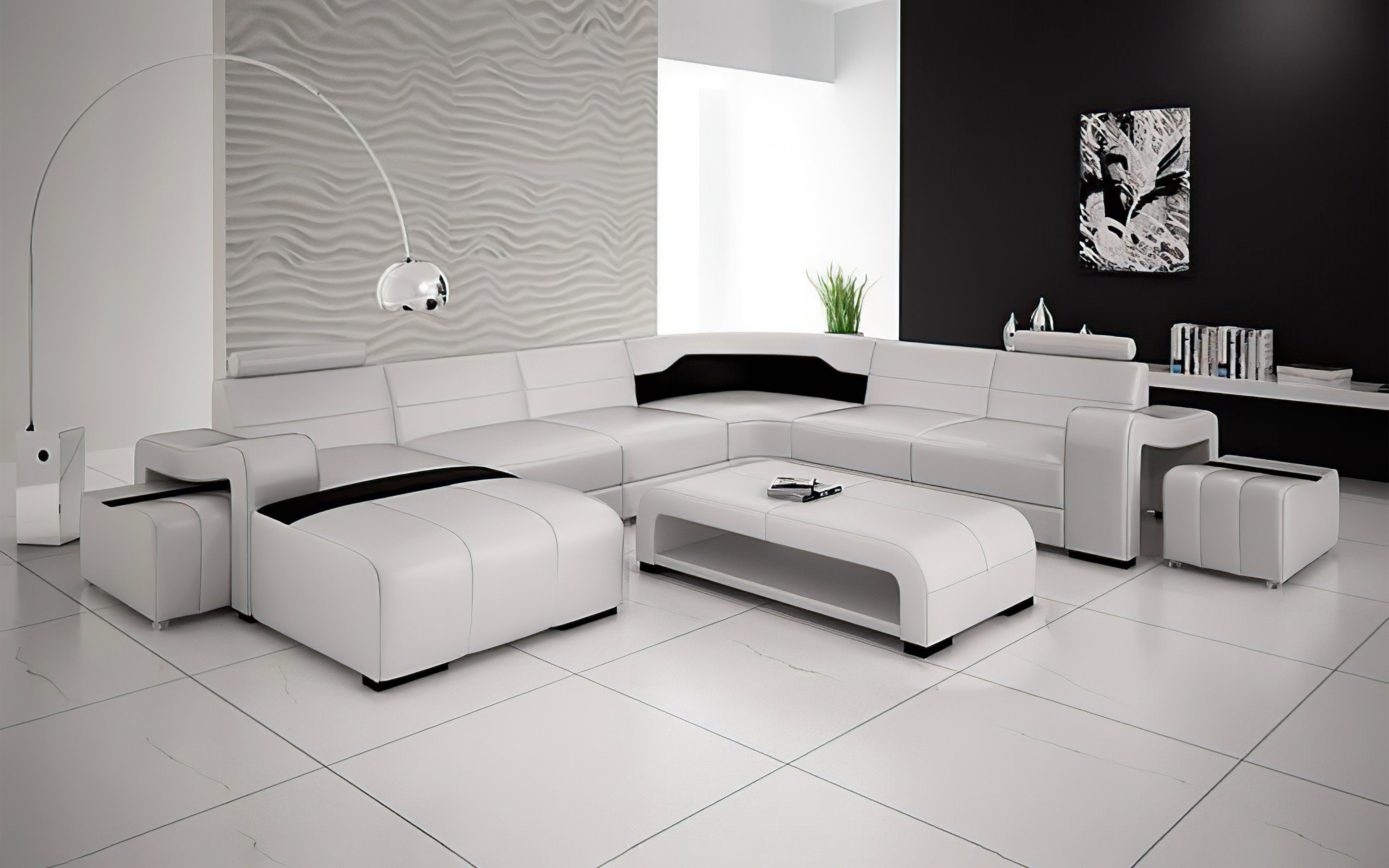 Modern Sunnydale Large Sectional Sofa with Ottomans - Spacious L-Shaped Couch for Living Room, Family Room & Home Theater - Comfortable & Stylish Furniture for Relaxing & Entertaining