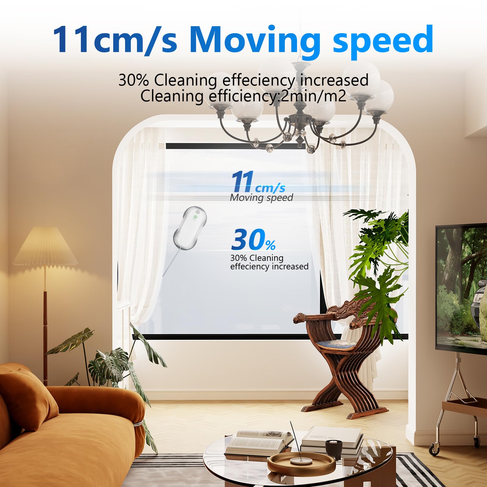 Tosima W5 Smart Window Cleaning Robot - Auto-Spray, Triple Safety System & Smart Navigation | Remote Control Window Cleaner for Glass & Smooth Surfaces | Includes 8 Microfiber Pads | Perfect for High-Rise Windows, Skylights & Glass Doors (White)
