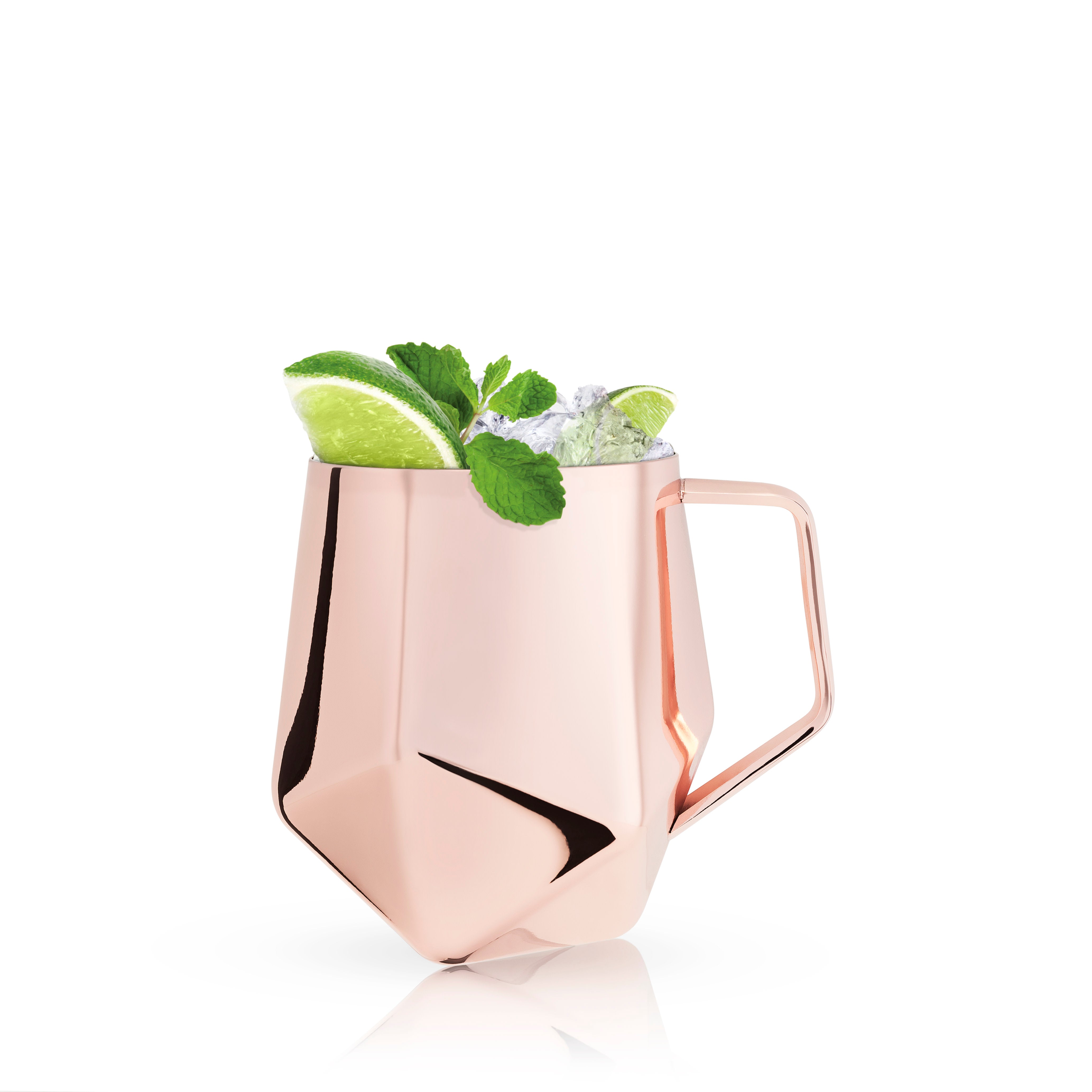 Premium Copper Moscow Mule Mug with Faceted Design - 16oz Handcrafted Copper Cup for Cocktails, Iced Coffee & Cold Drinks - Perfect for Parties, Gifts & Home Bar Decor