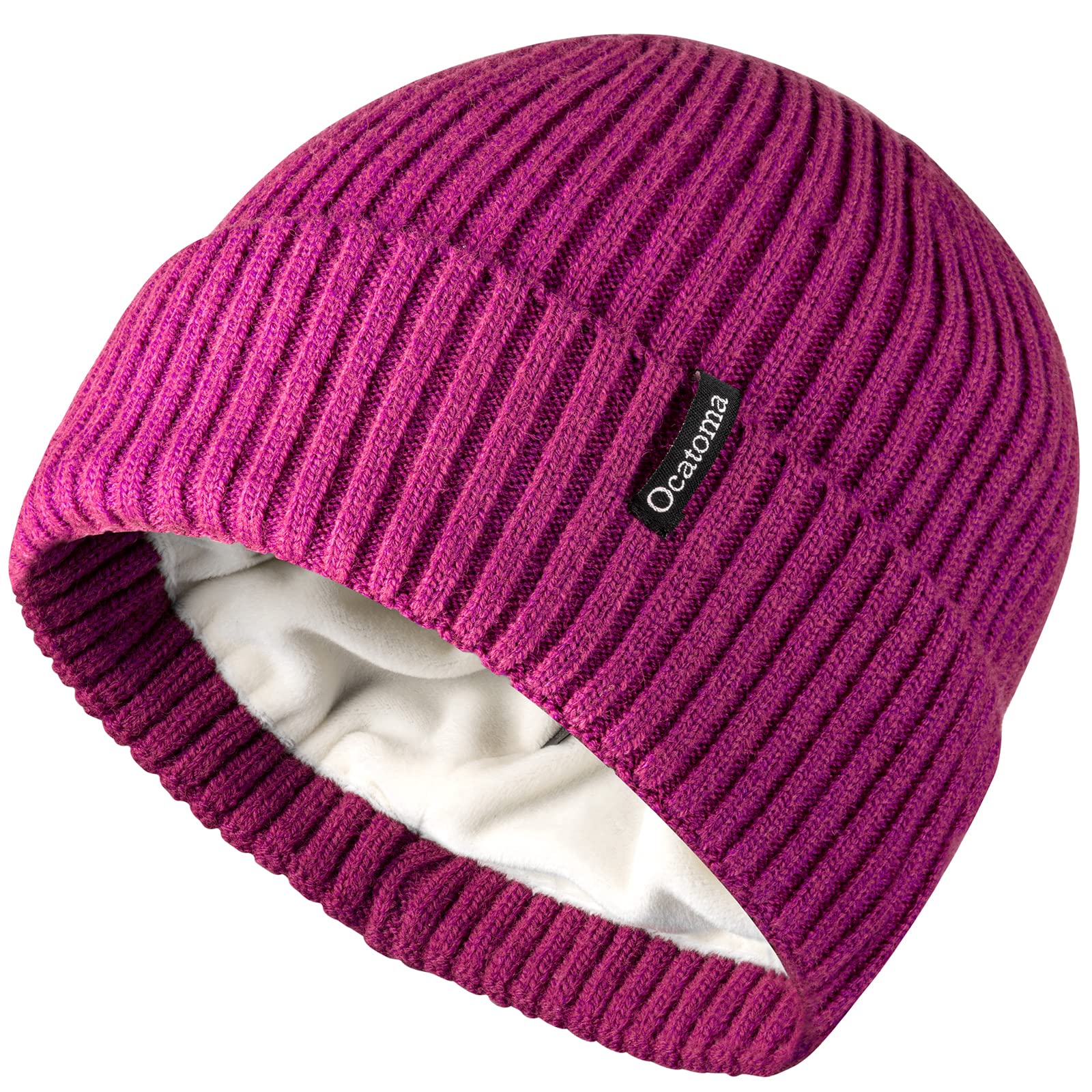 Ocatoma Unisex Beanie for Men & Women - Soft Warm Winter Knit Cuffed Hat for Skiing & Outdoor Activities - Cold Weather Accessory