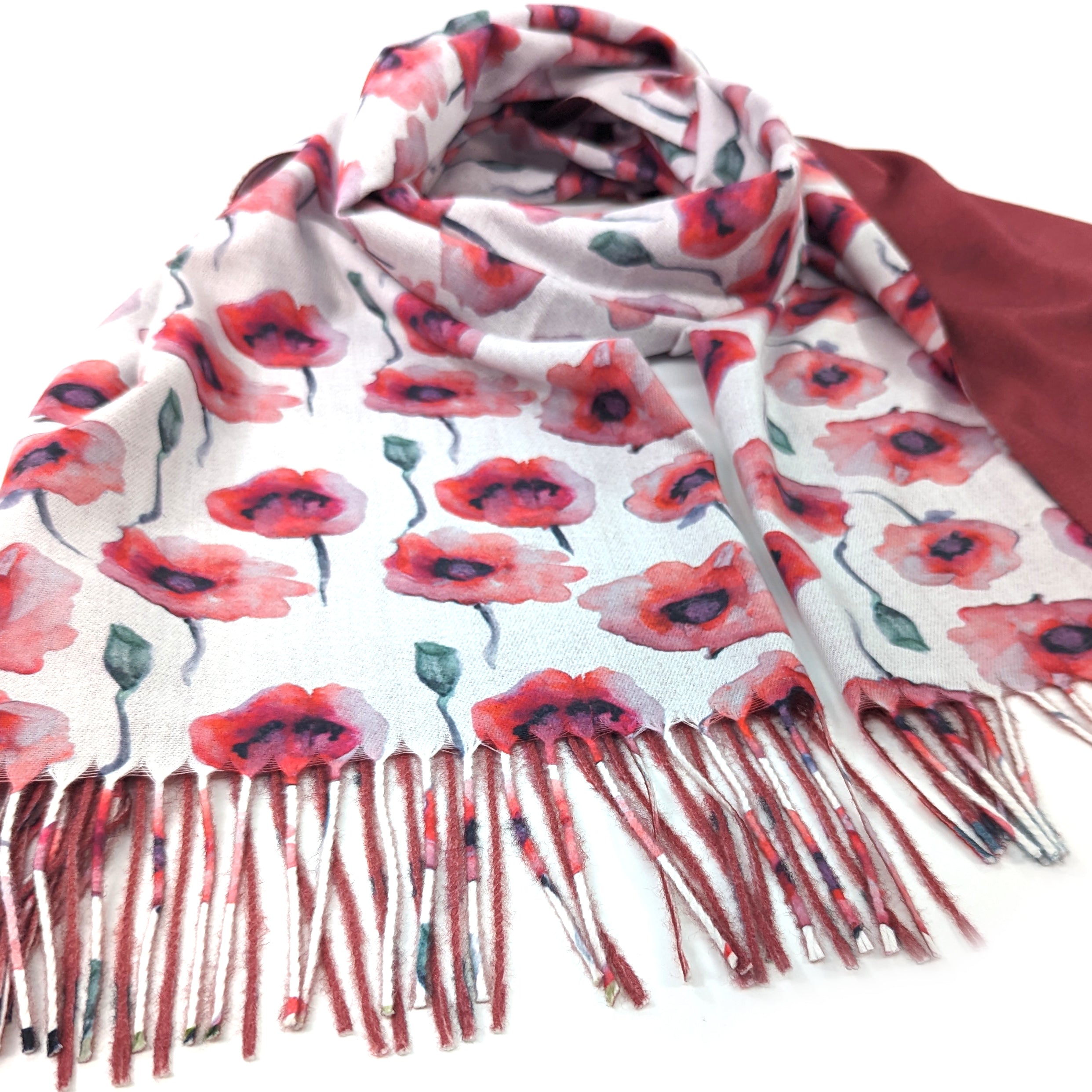 Exclusive Poppy Field Pashmina Style Scarf - 70x180cm Soft Cashmere-Like Wrap for Women | Perfect for Fall Fashion, Office Wear & Evening Outfits