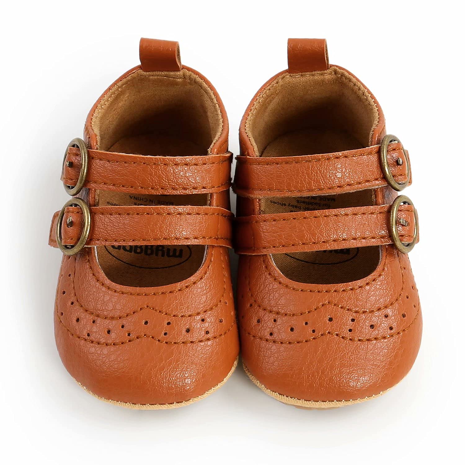 Non-Slip Baby Girls Mary Jane Flats - Soft Rubber Sole First Walkers Shoes for Toddlers | Princess Dress Shoes for Special Occasions & Everyday Wear