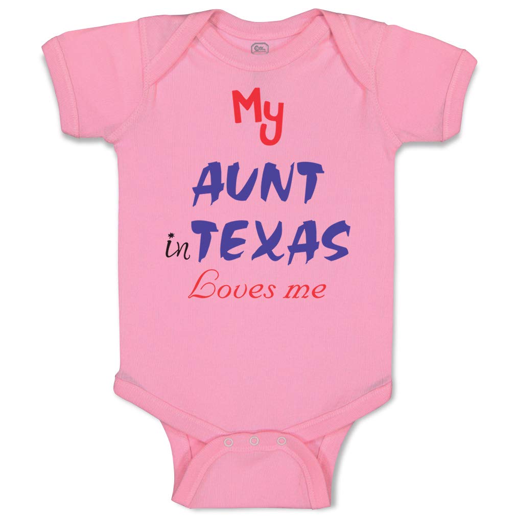 Custom Baby Bodysuit - 'My Aunt in Texas Loves Me' Cotton Onesie for Boys & Girls | Soft Newborn Outfit for Family Gifts & Photo Shoots