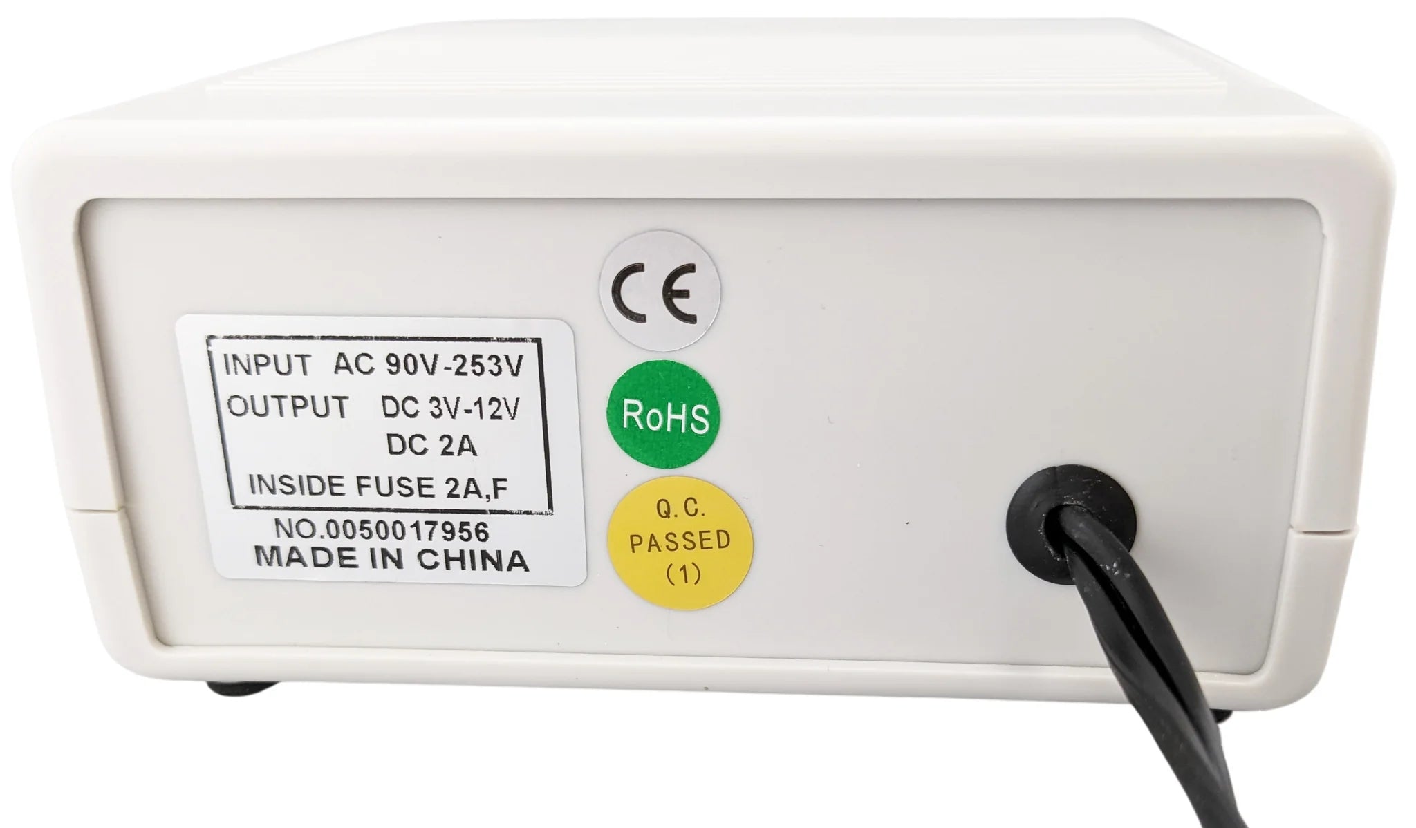Adjustable DC Power Supply 3V-12V 2A, Compact AC/DC Adapter with CE & RoHS Certification - Perfect for Electronics Projects, Lab Testing & DIY Repairs
