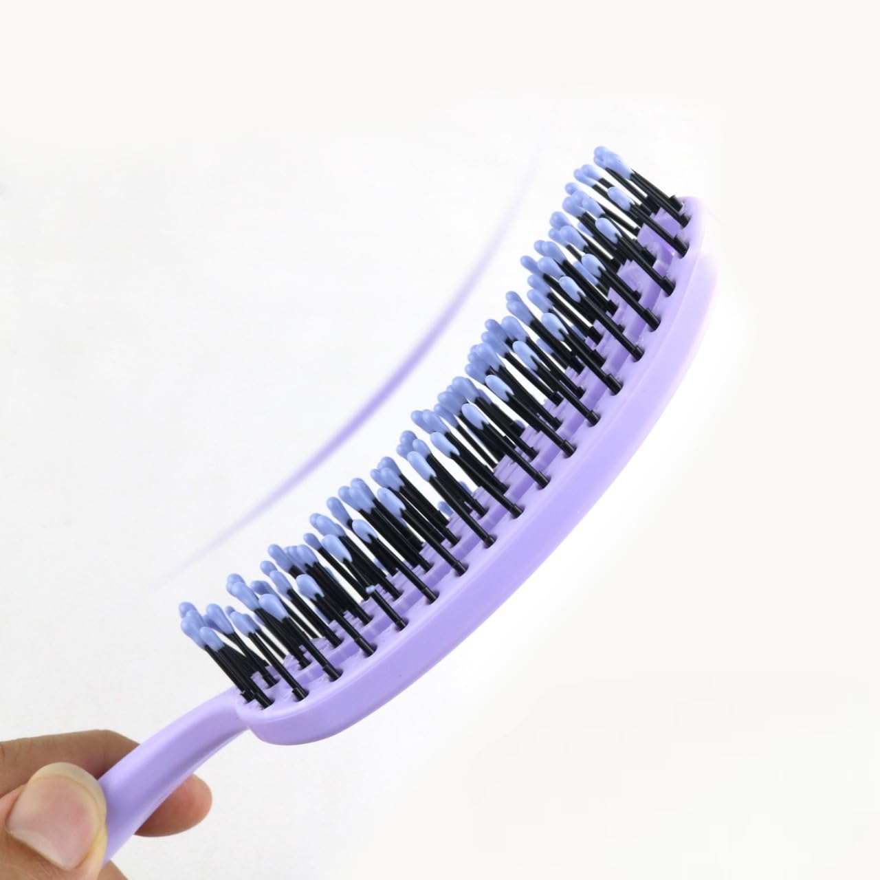 ARQIVO Curved Vented Hair Brush for Faster Blow Drying - Professional Styling Paddle Brush for Women & Men - Detangling Brush for Wet, Dry, Curly, Thick & Straight Hair (Purple) - Perfect for Salon, Home & Travel Use