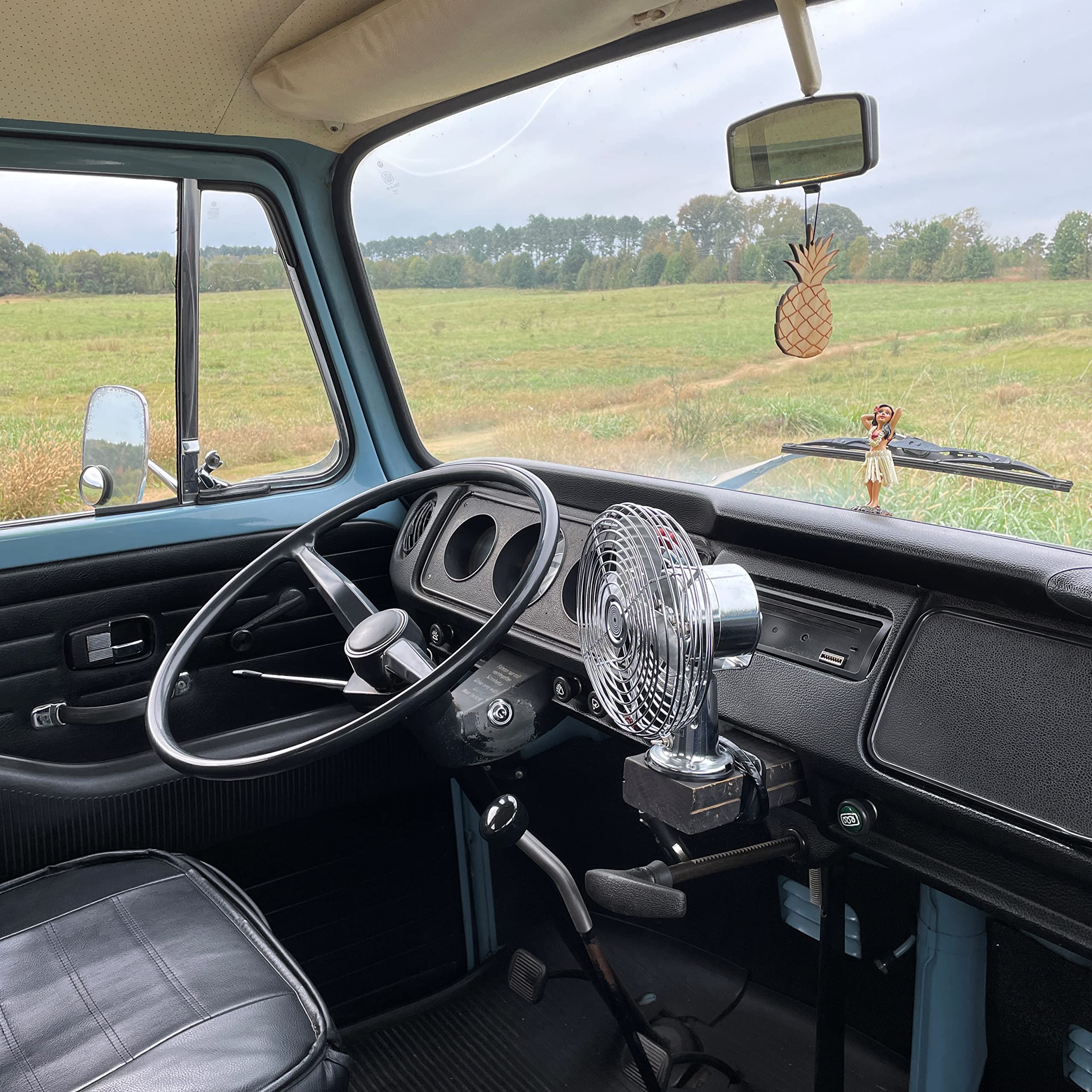 Premium Wooden Car Air Freshener - 365+ Days Long-Lasting Vanilla Lavender Scent - Includes Pineapple Hanging Mirror Diffuser & Fragrance Oil - 100% American Made - Perfect for Cars, Offices & Home Décor