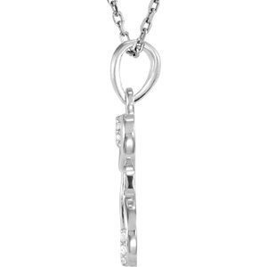 5-Stone Diamond Letter 'L' Initial Sterling Silver Pendant Necklace - 18