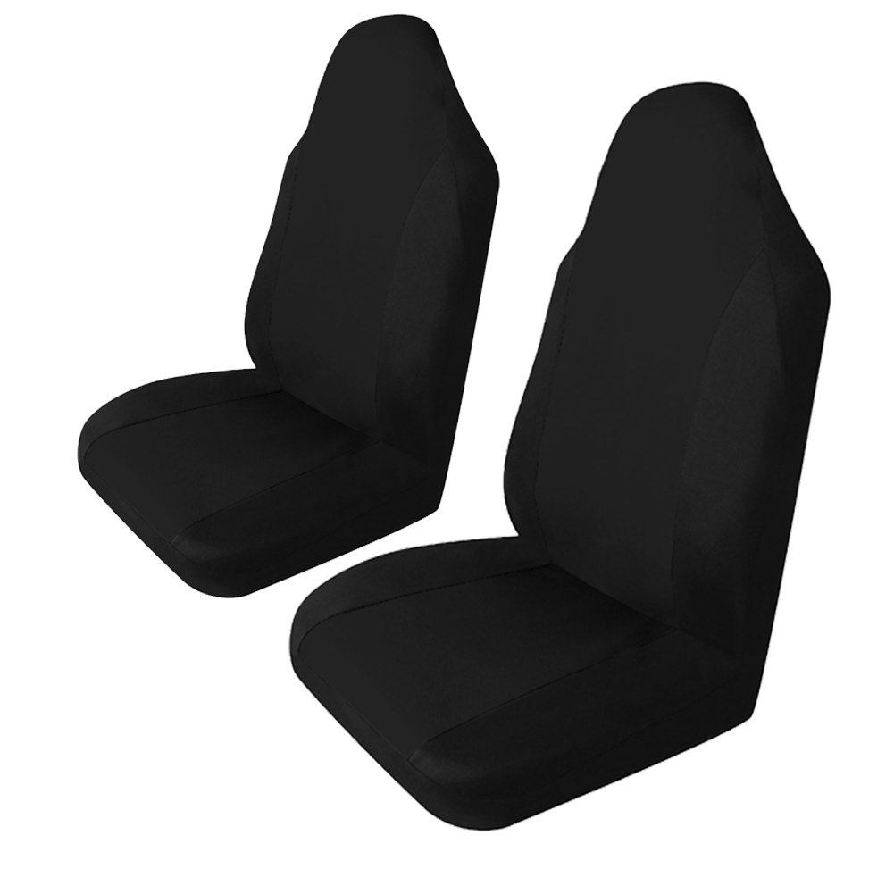 Premium Encell Black Flat Cloth Front Seat Covers for Cars - 2-Pack | Universal Fit, Comfort & Protection | Perfect for Daily Commute, Road Trips & Pet Owners