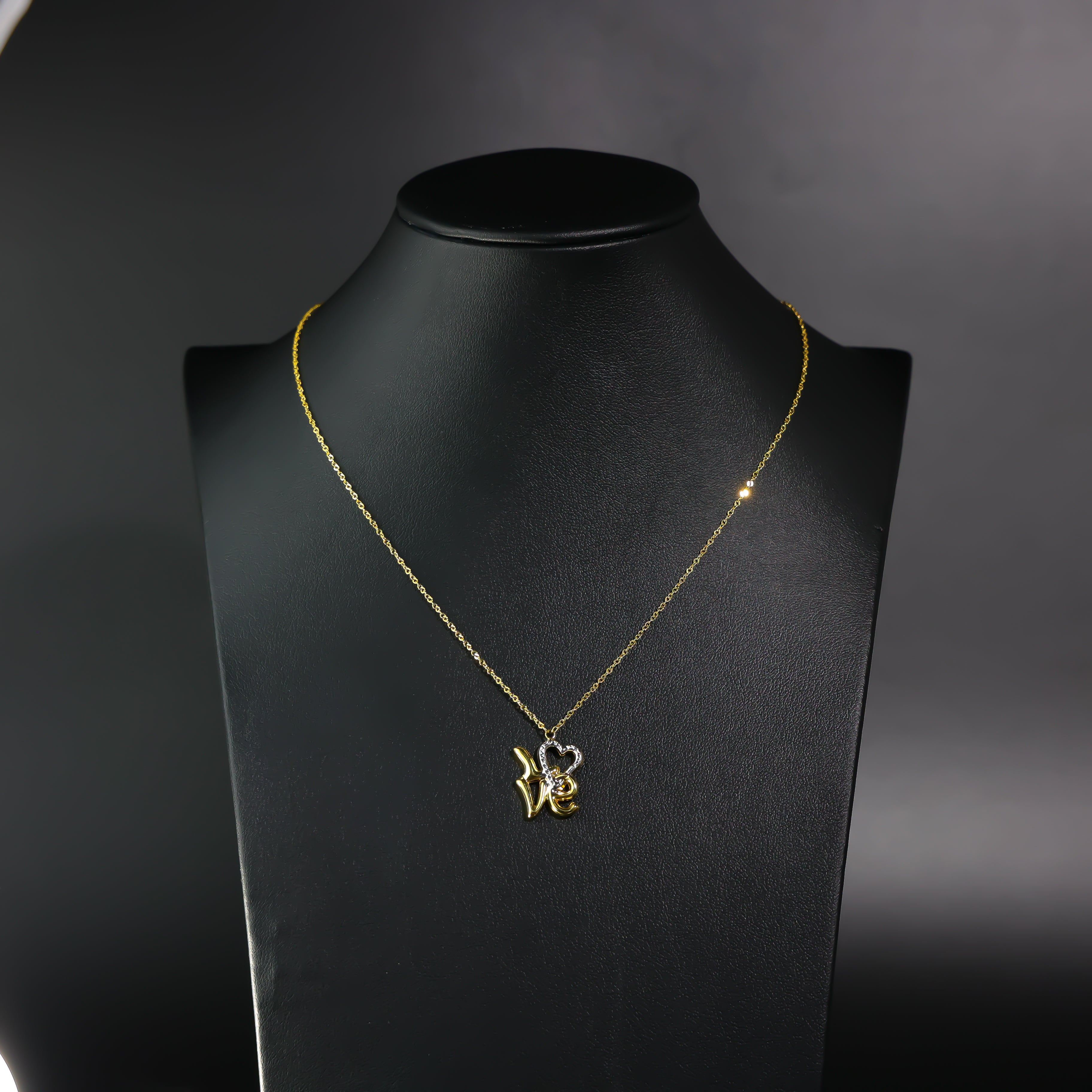 14K Gold Love Heart Charm Necklace for Women - Romantic Gift for Her - Perfect for Valentine's Day, Anniversary & Special Occasions