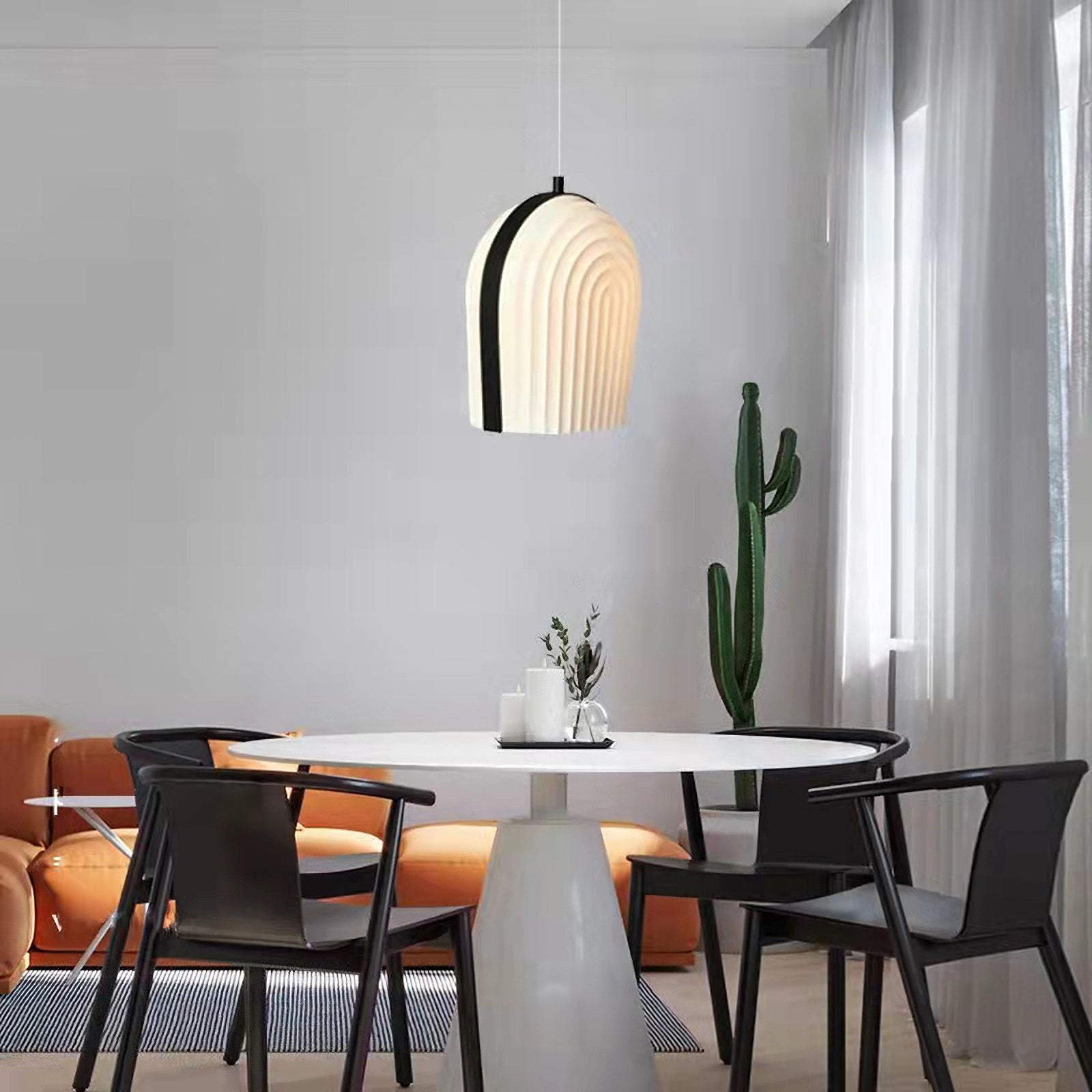 Modern Arc Pendant Lamp - Adjustable Hanging Light Fixture for Kitchen Island, Dining Table & Living Room Decor | Industrial Style Lighting for Home & Office