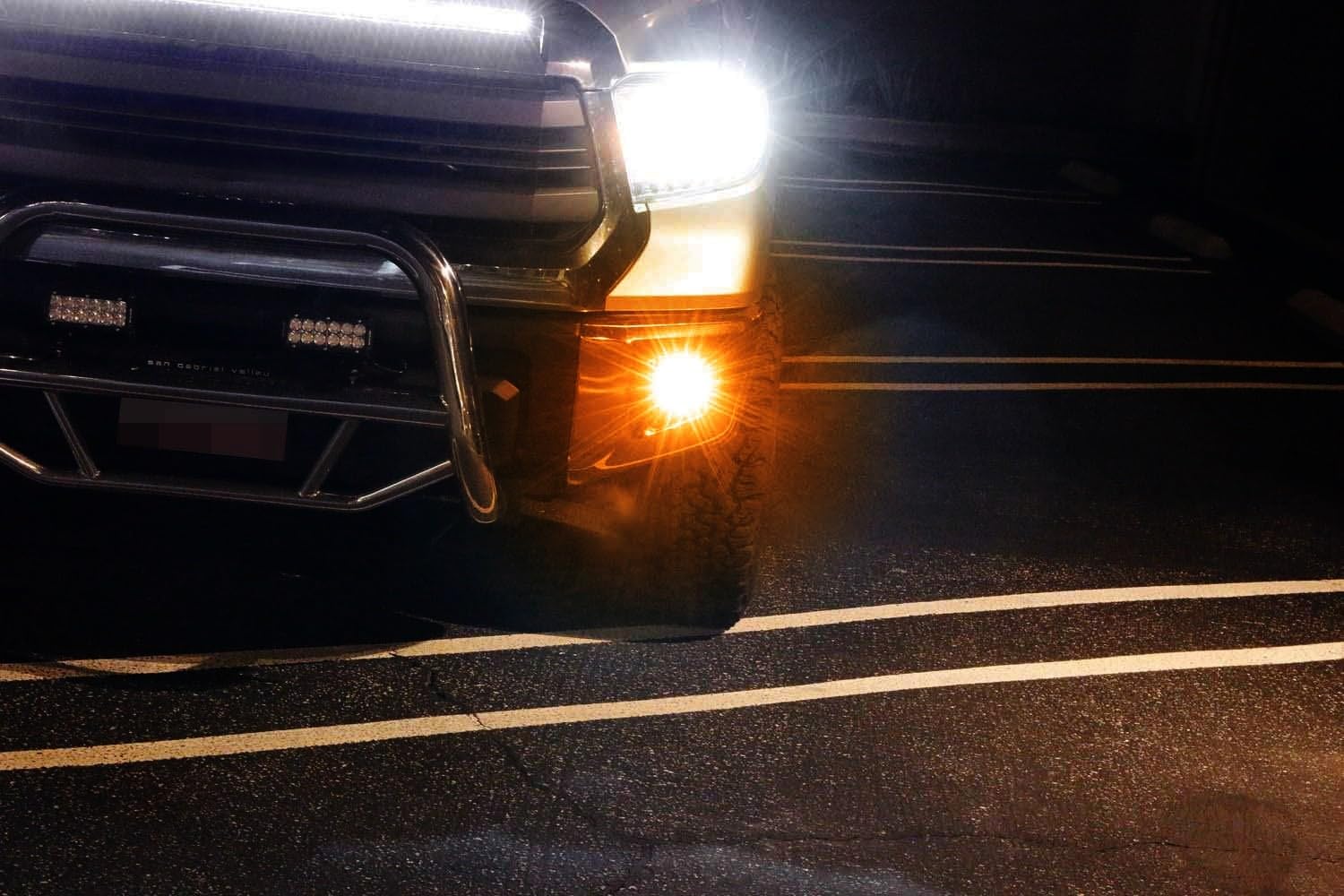 iJDMTOY Amber LED Pod Light Fog Lamp Kit for 2014-2021 Toyota Tundra - 2x 20W High Power LED Cubes with Foglight Bezel Covers, Mounting Brackets & Wiring Harness - Perfect for Off-Roading, Foggy Conditions & Night Driving
