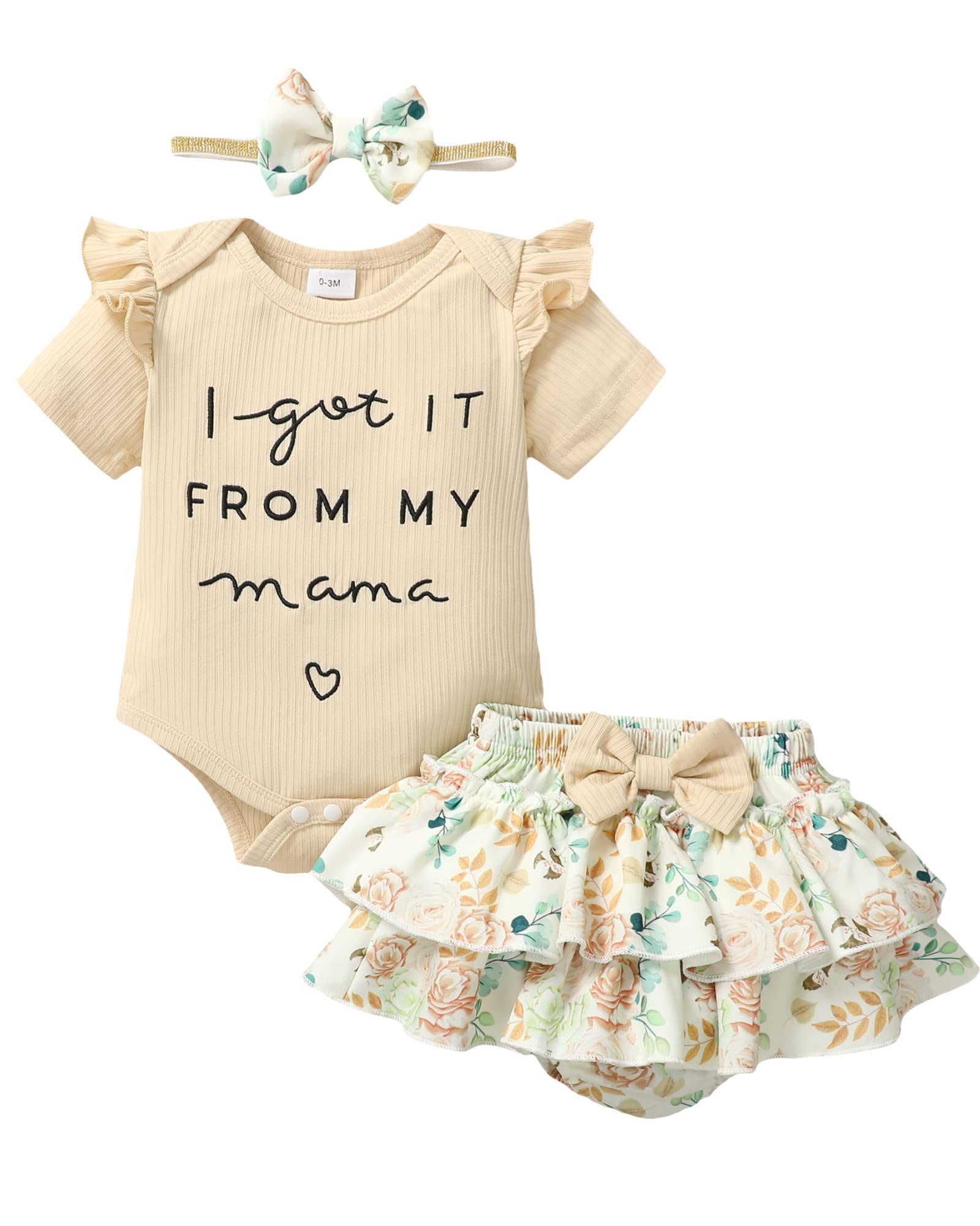 Mioglrie Newborn Baby Girl Clothes Set - Floral Romper & Shorts Summer Outfit | Cute Infant Toddler Clothing for Girls | Perfect for Playdates, Beach Trips & Family Photos