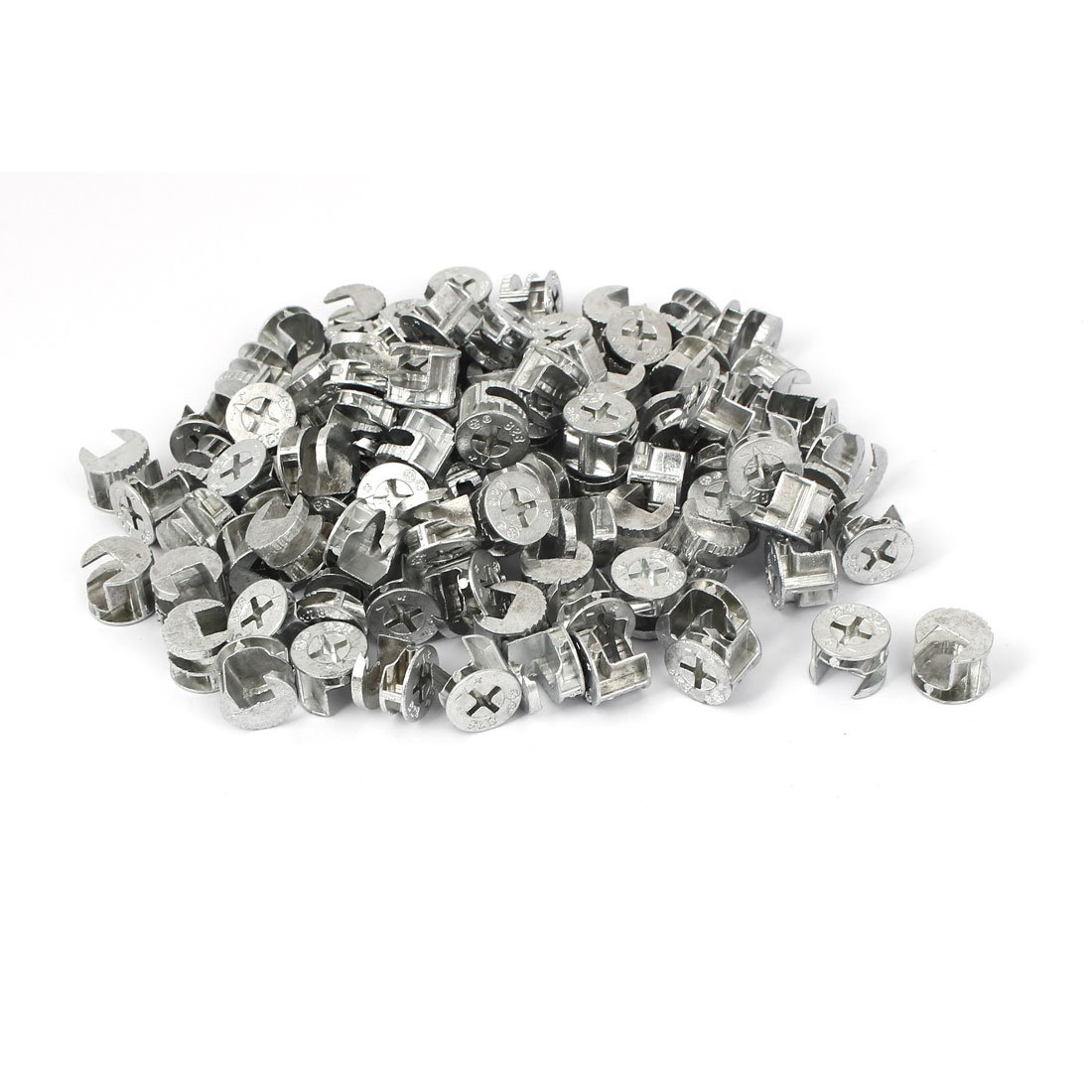 100Pcs 15mm x 11mm Furniture Cam Lock Connectors - Cabinet Drawer Dresser Wardrobe Panel Fasteners | DIY Home Improvement & Furniture Assembly Accessories