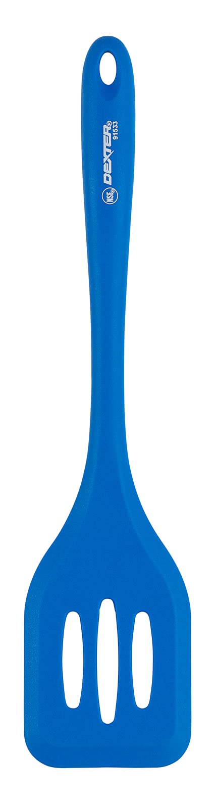 Dexter-Russell 91533 11.5-Inch Silicone Slotted Turner with Cool Blue High Heat Handle - Non-Stick Spatula for Cooking, Flipping Pancakes, Burgers & Eggs - Perfect for Grilling, Frying & Baking